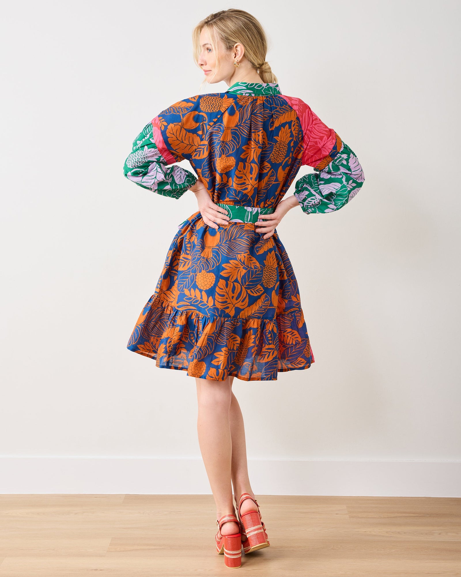 Toucan Treetop - Claudia Dress - Multi Palms - Printfresh
