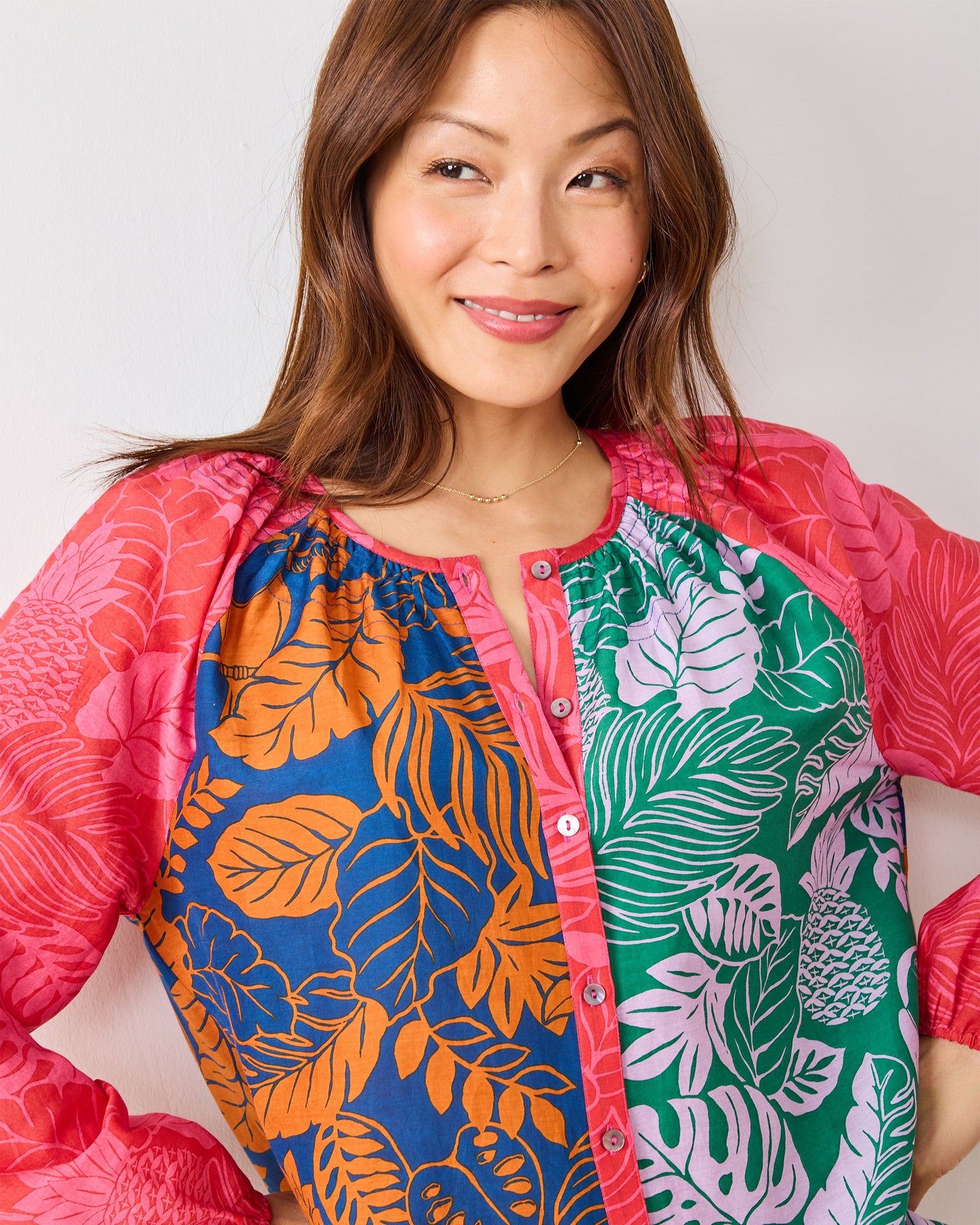Toucan Treetop - Step Ashore Blouse | Multi Palms