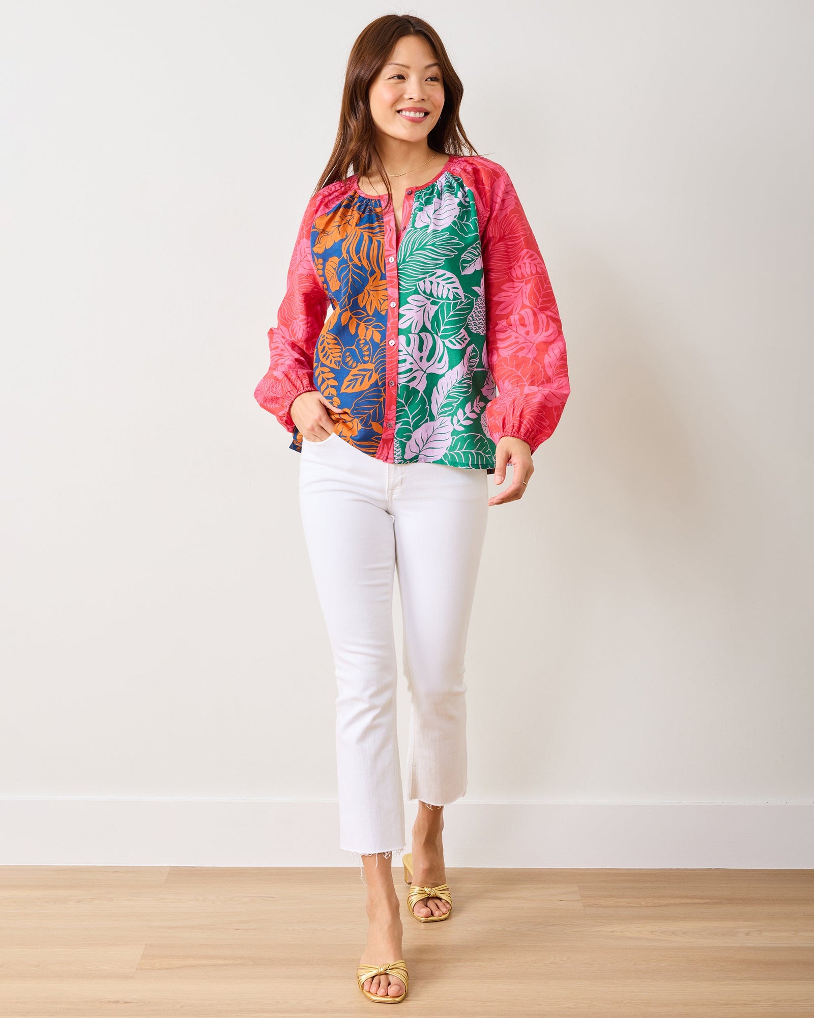 Toucan Treetop - Step Ashore Blouse | Multi Palms