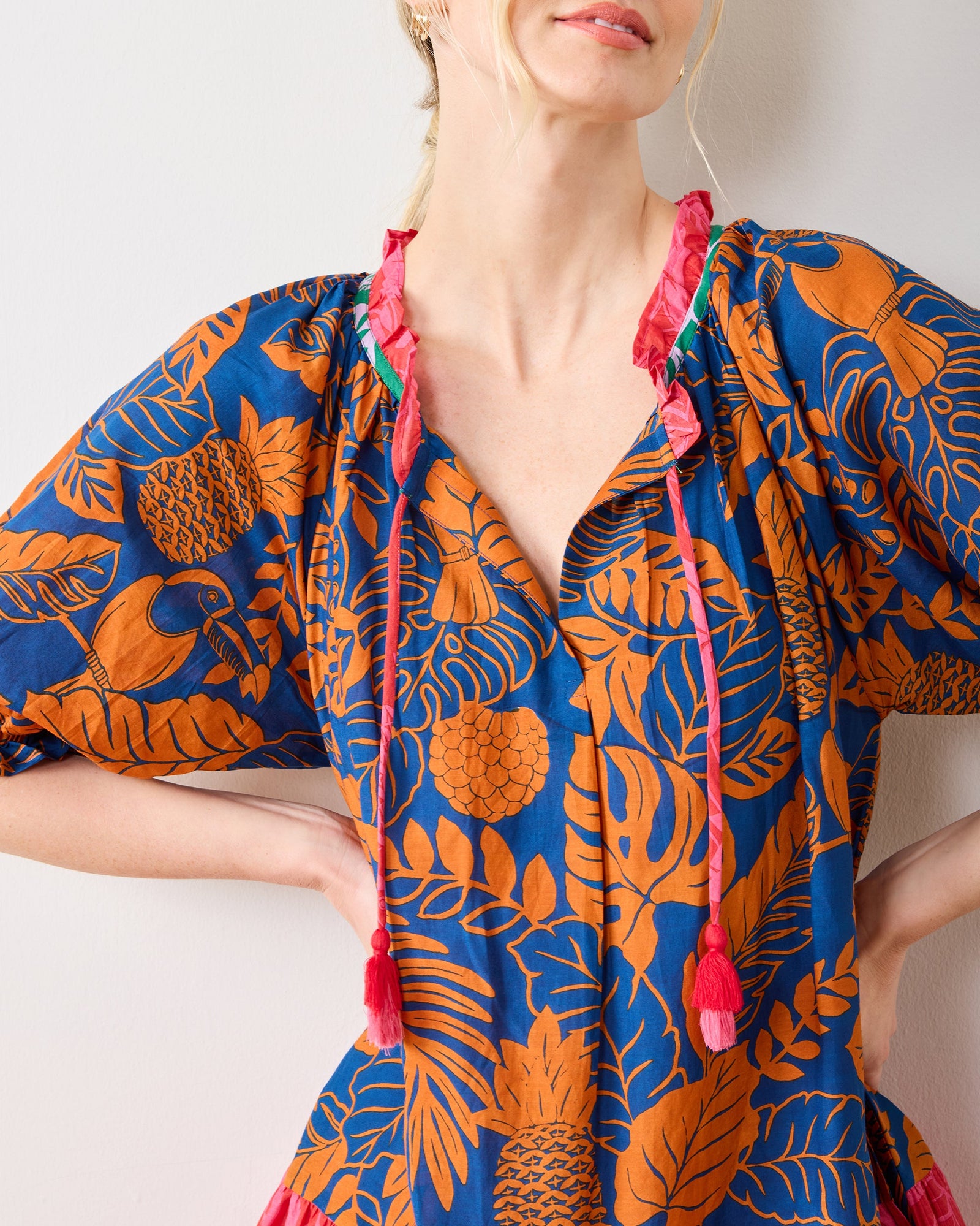 Toucan Treetop - Vibrant Voyage Dress | Multi Palms