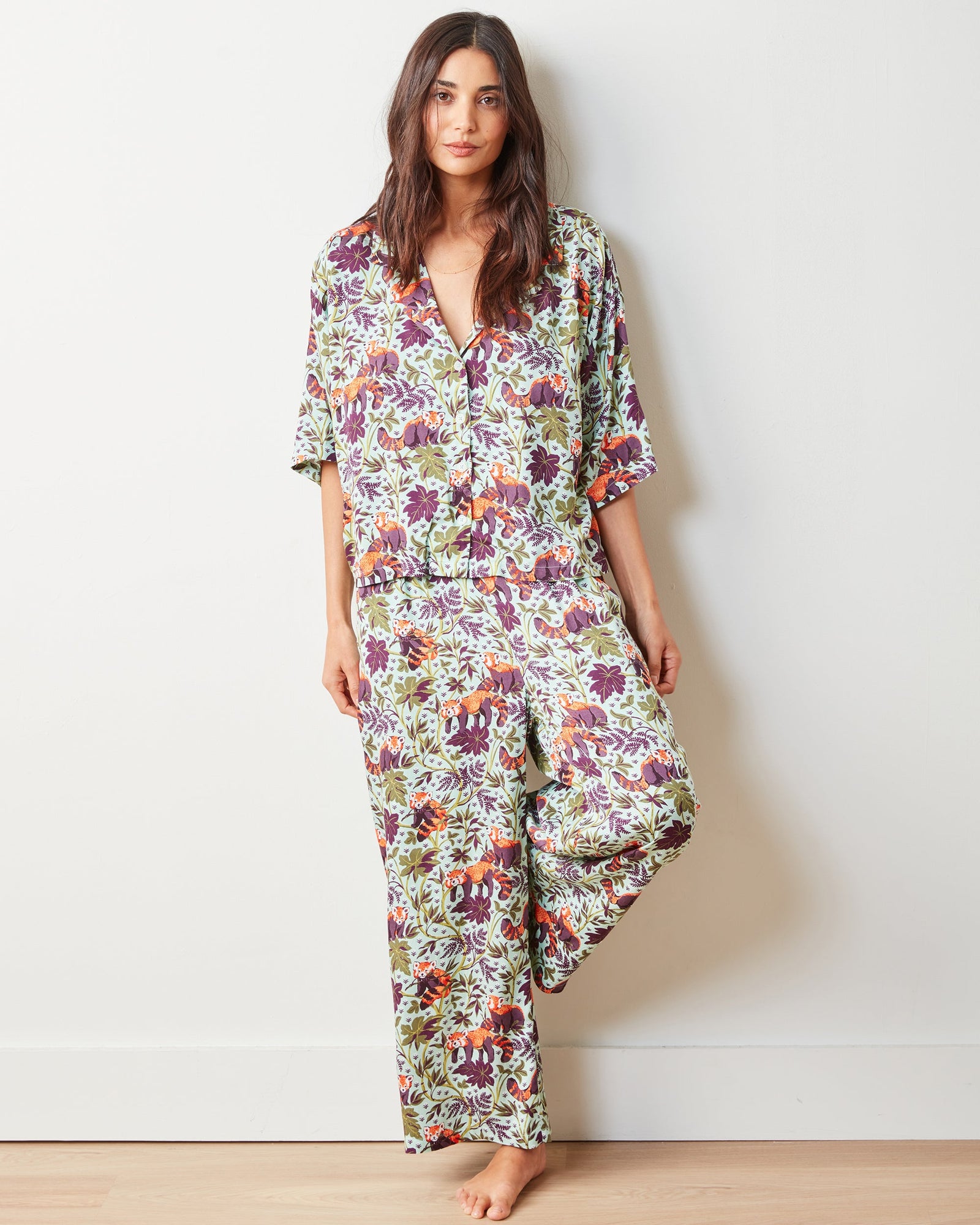 Red Pandas - Eco Satin Wildest Dreams Set - Soft Mint - Printfresh