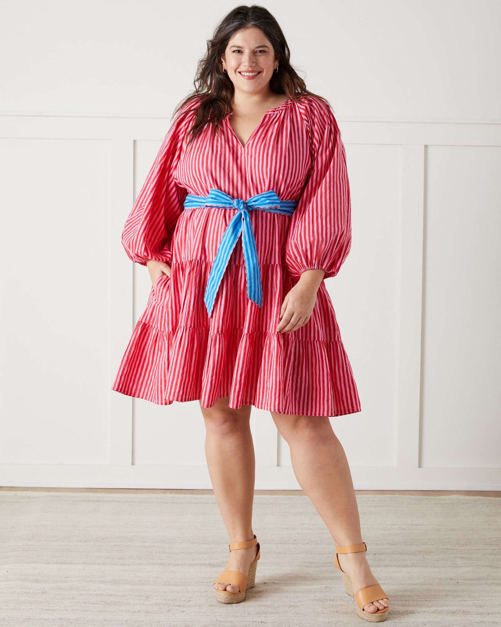Seaside Stripes - Dockside Date Dress | Peach Cobbler