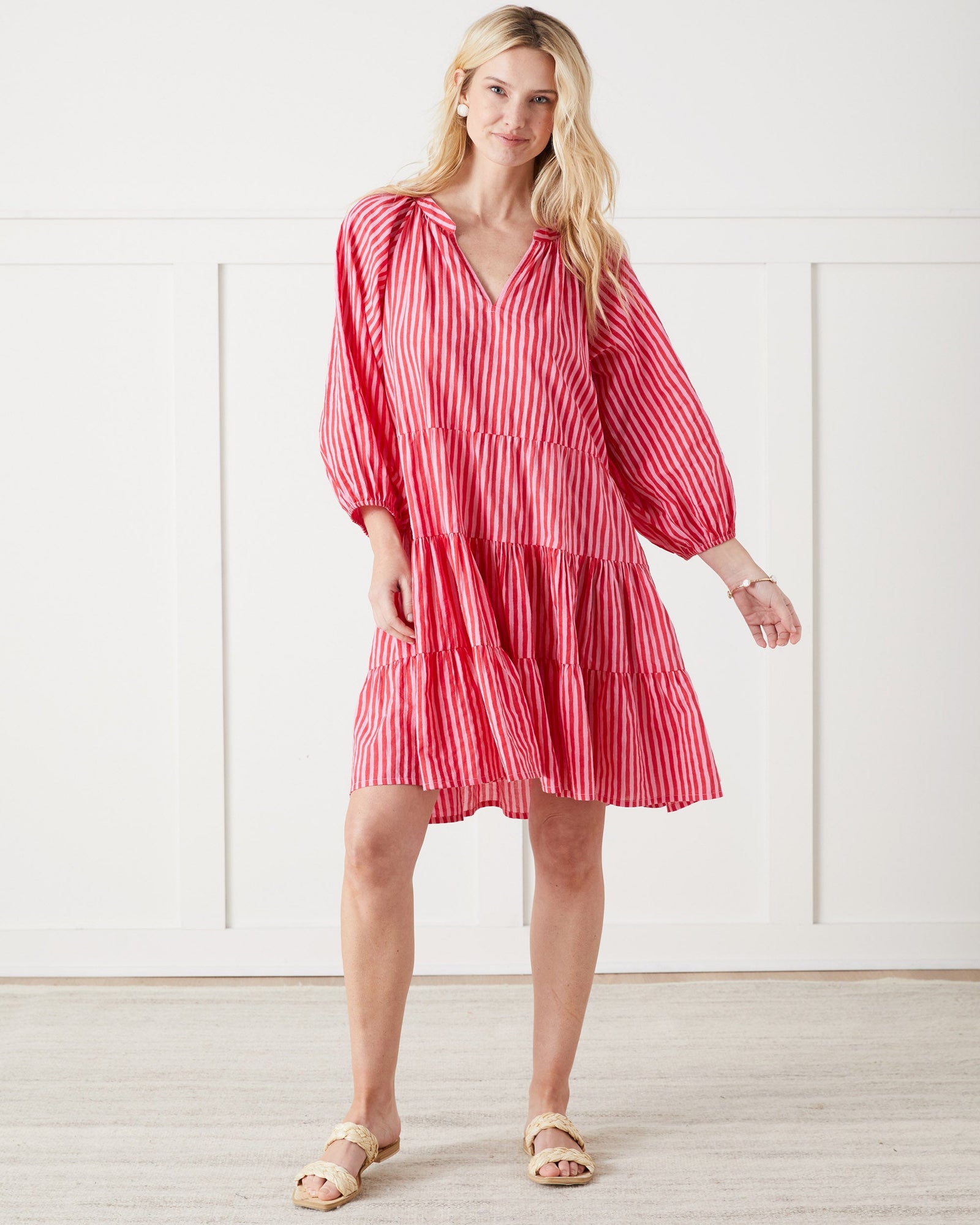 Seaside Stripes - Dockside Date Dress | Peach Cobbler