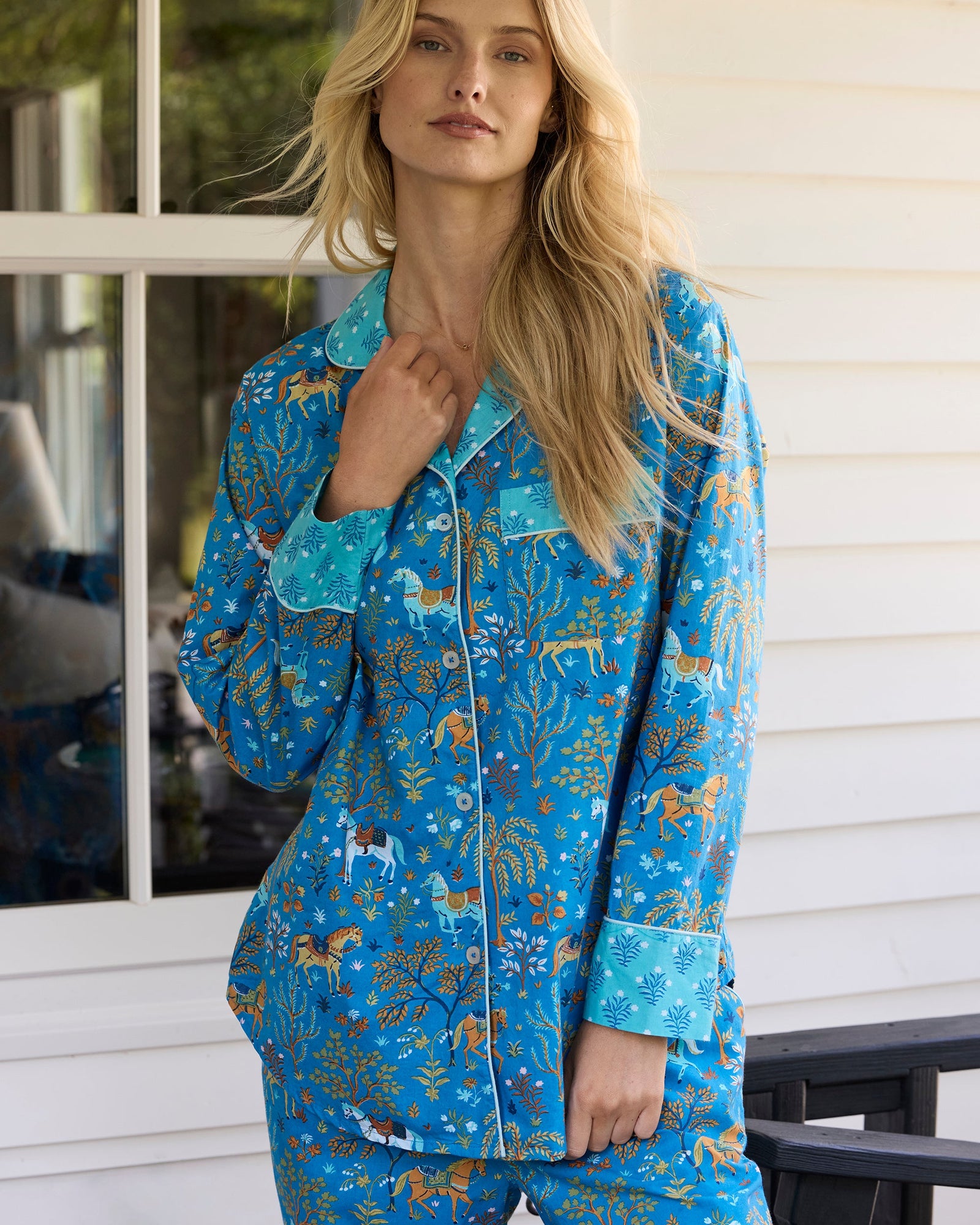 Long PJ Set | Show Pony - Steel Blue
