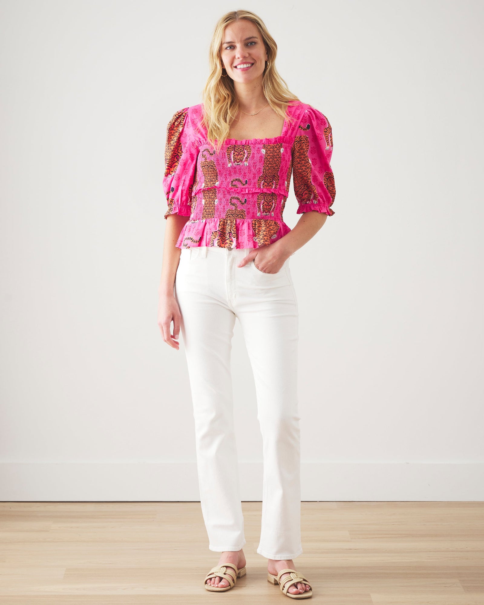Sophisticated Soirée Top | Siberian Stripes (Pink)