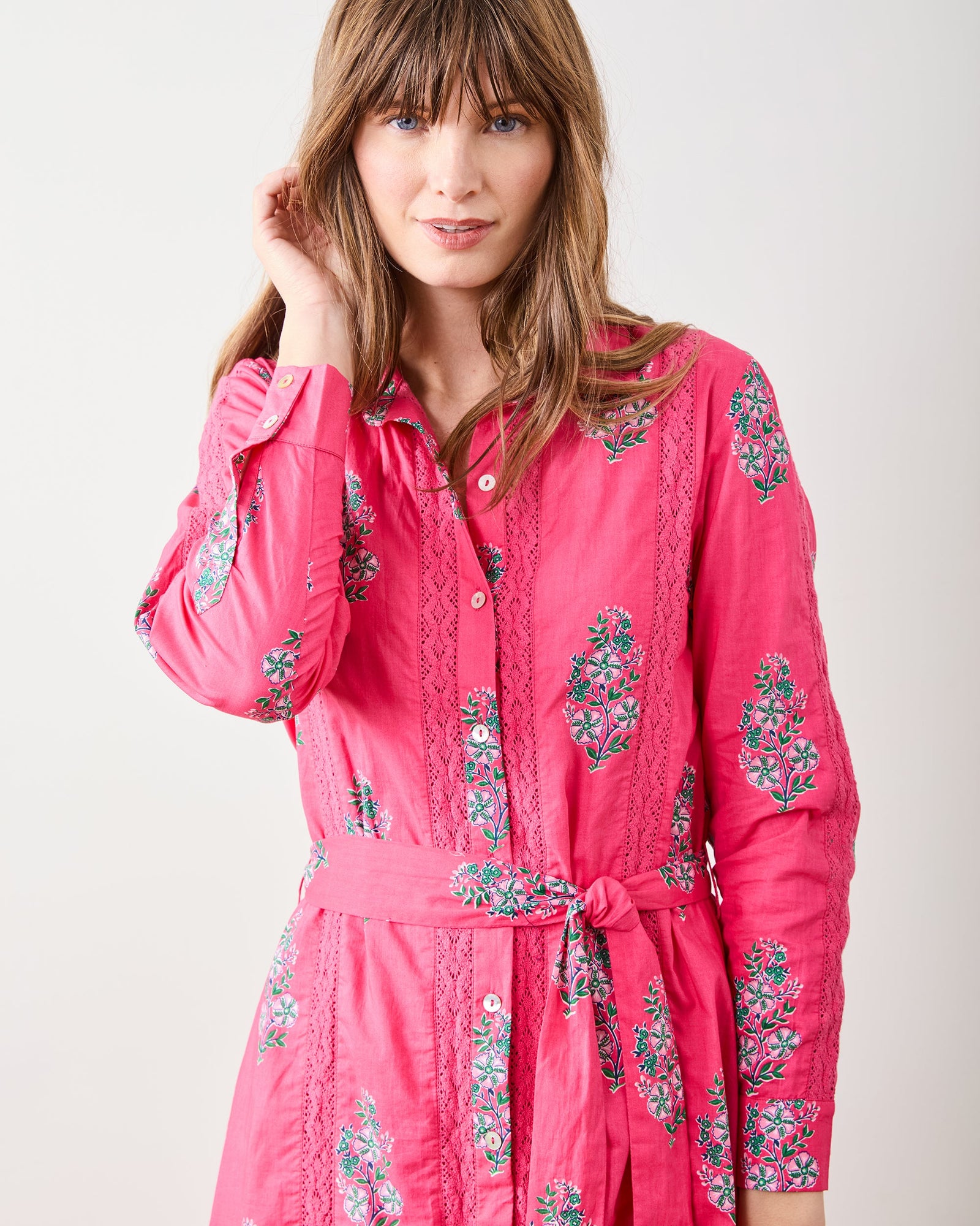 Meredith Dress | Bouquet Blossoms - Hot Pink
