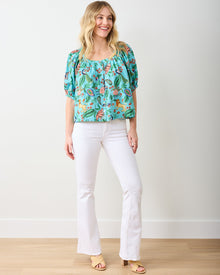 Garden District - Gilmore Blouse - Caribbean Blue - Printfresh