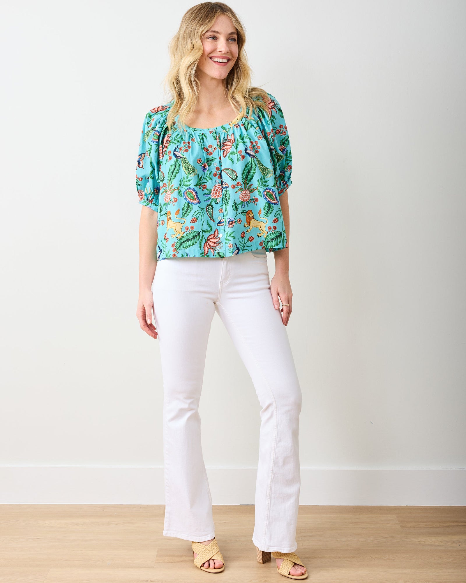 Gilmore Blouse | Garden District - Caribbean Blue