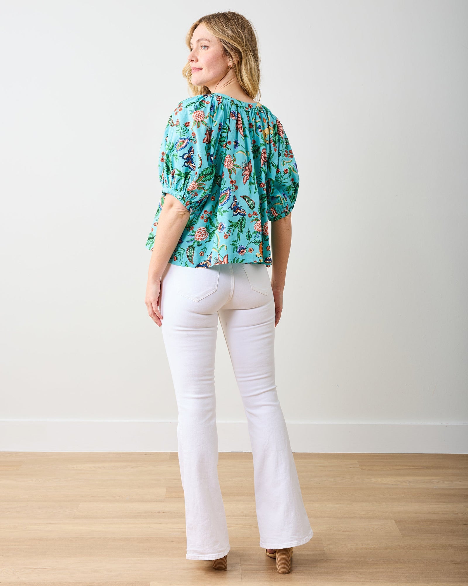 Gilmore Blouse | Garden District - Caribbean Blue