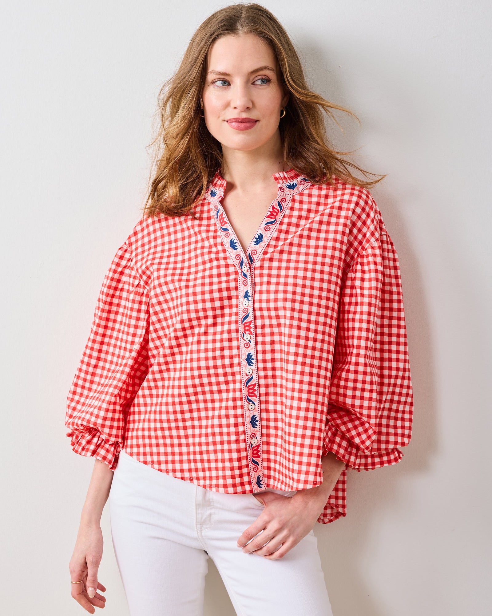 Rosalita Blouse | Garden Gingham - Picnic Red