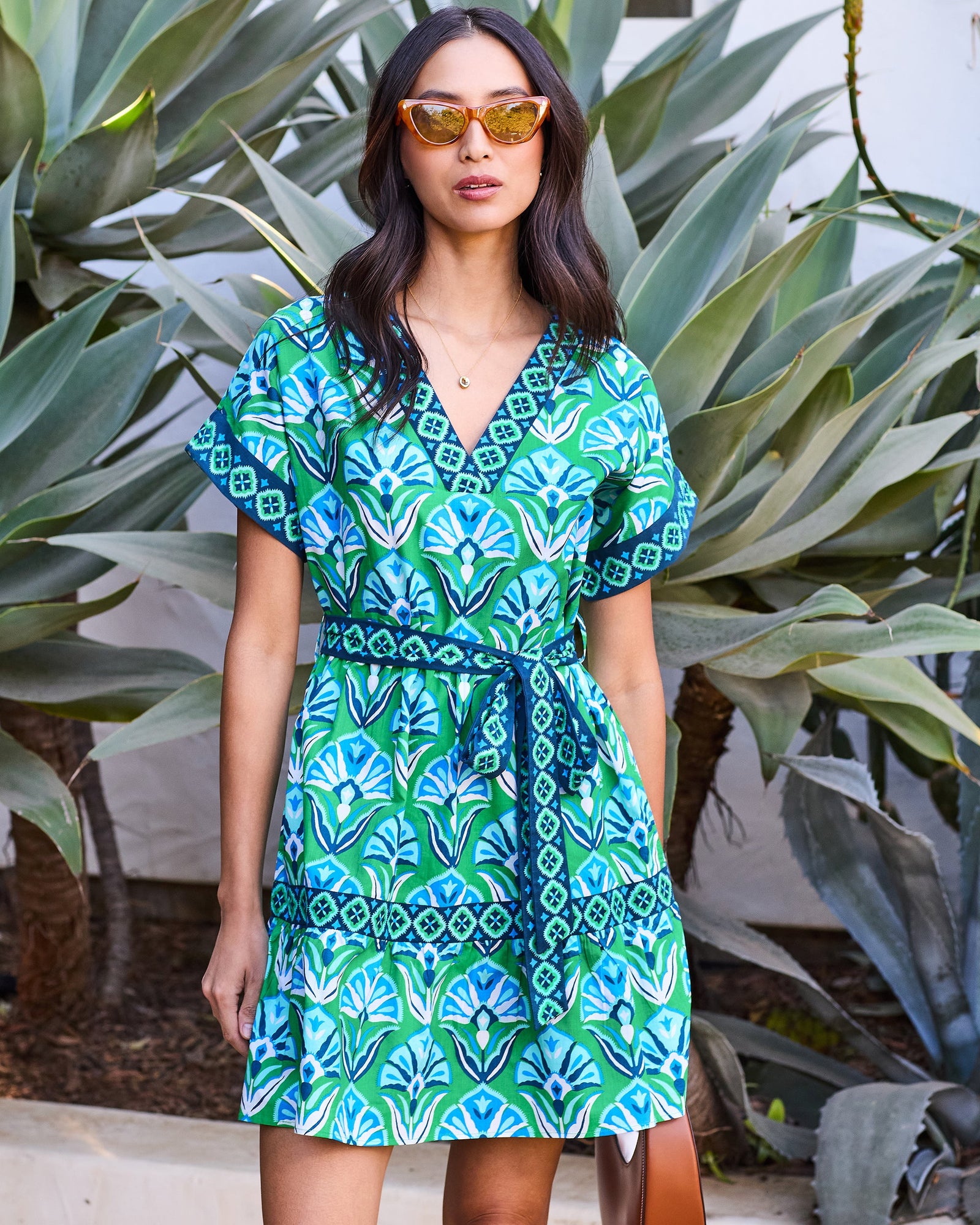 Geo Floral - Atlantic Dress - Green Juice - Printfresh