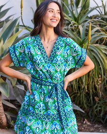 Geo Floral - Atlantic Dress - Green Juice - Printfresh