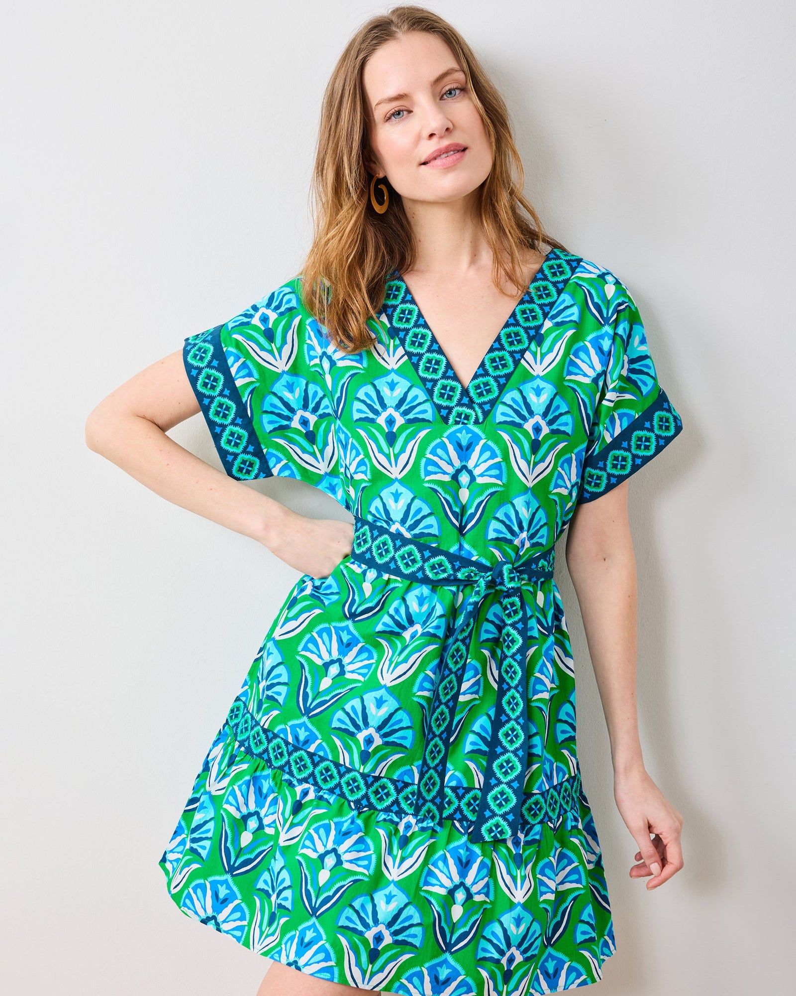 Geo Floral - Atlantic Dress - Green Juice - Printfresh