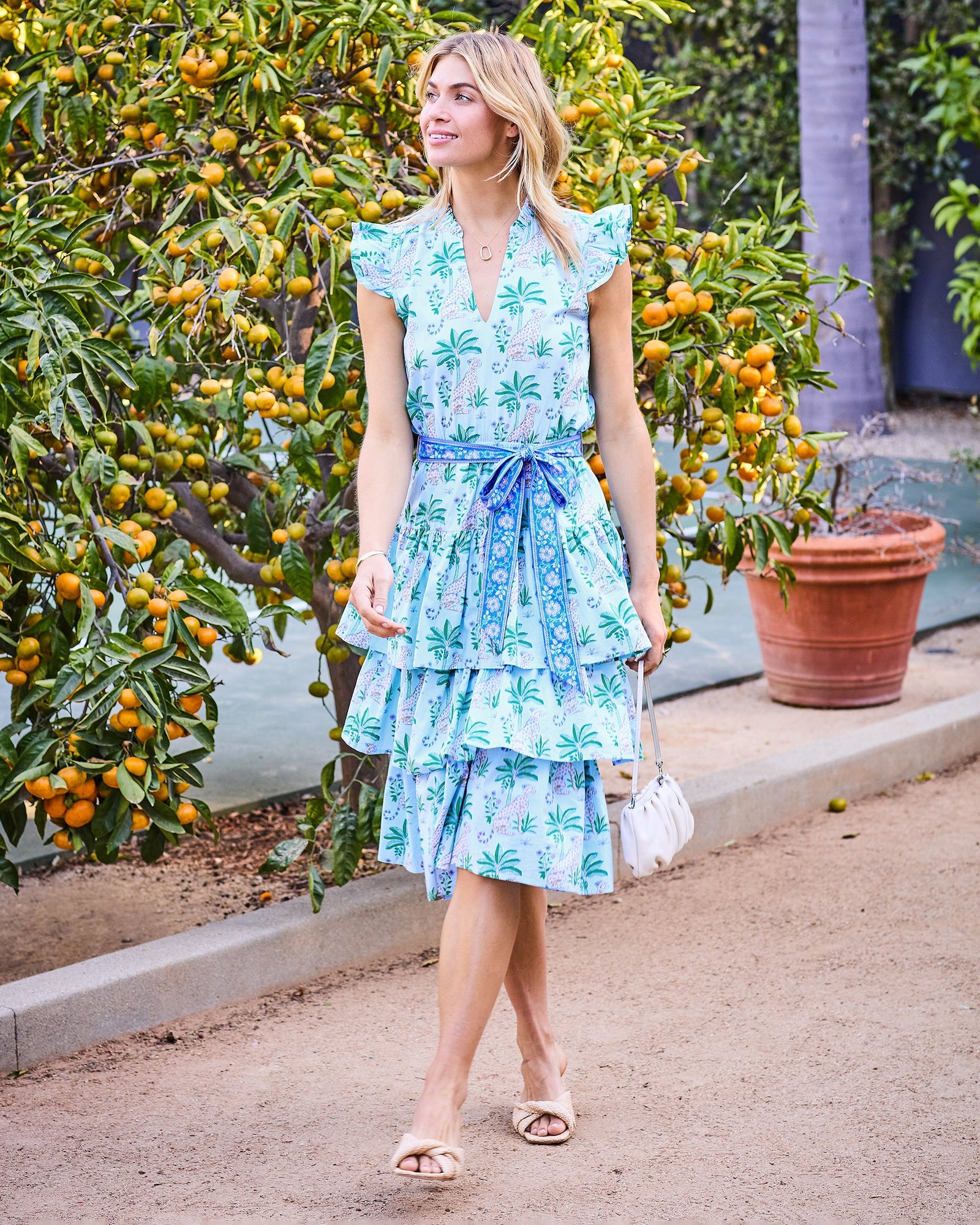 At Ease Dress | Leopard Mirage - Oasis Sky