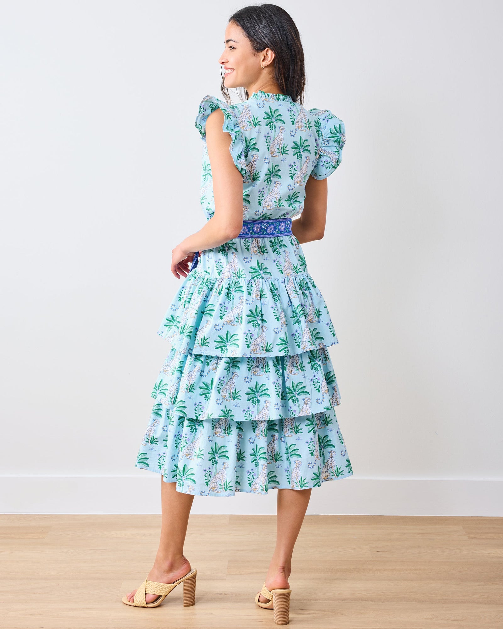 At Ease Dress | Leopard Mirage - Oasis Sky