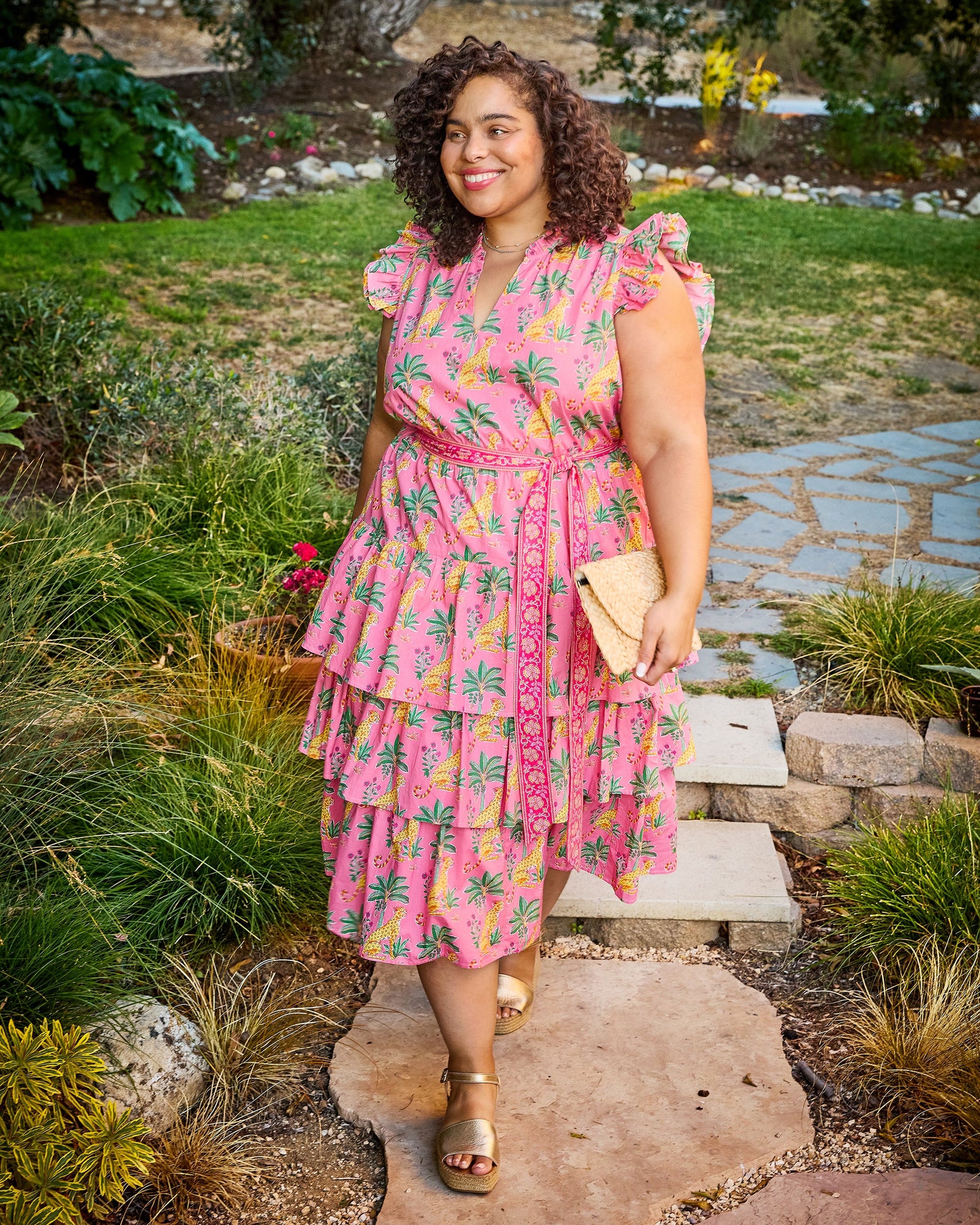 At Ease Dress | Leopard Mirage - Pink Palace