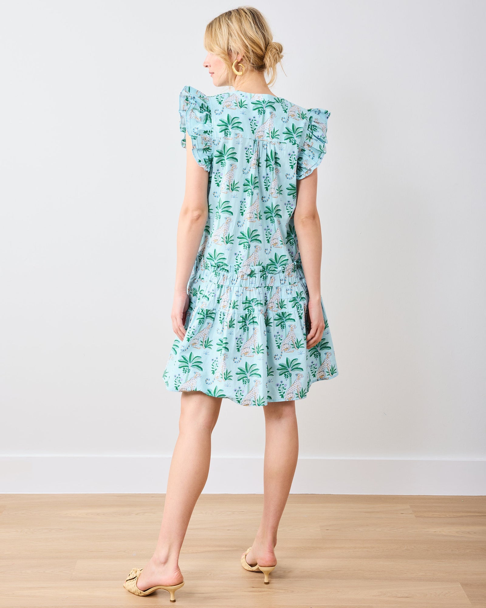 Katie Dress | Leopard Mirage - Oasis Sky