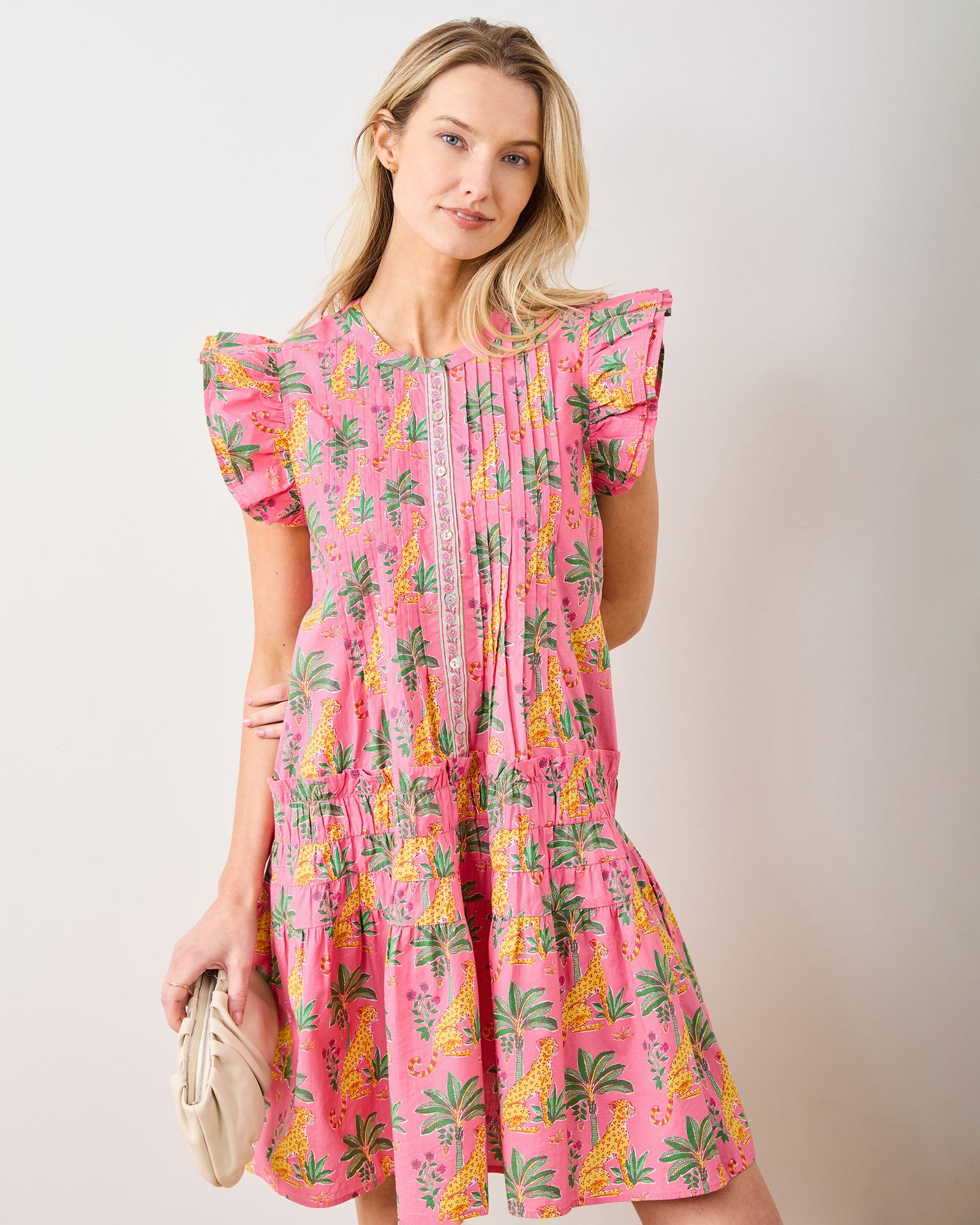 Katie Dress | Leopard Mirage - Pink Palace