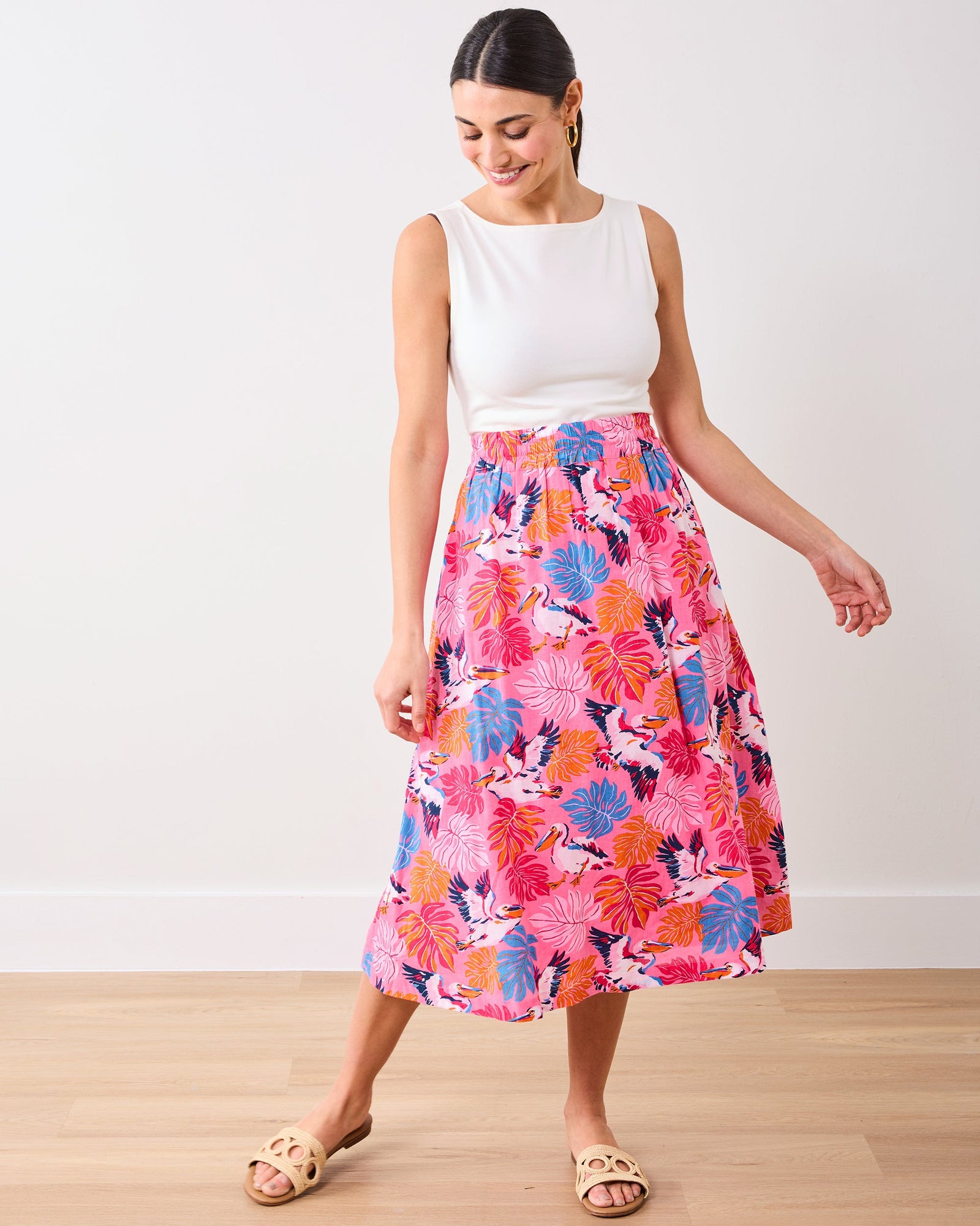 Sofia Skirt | Pelican Palms - Marina Pink