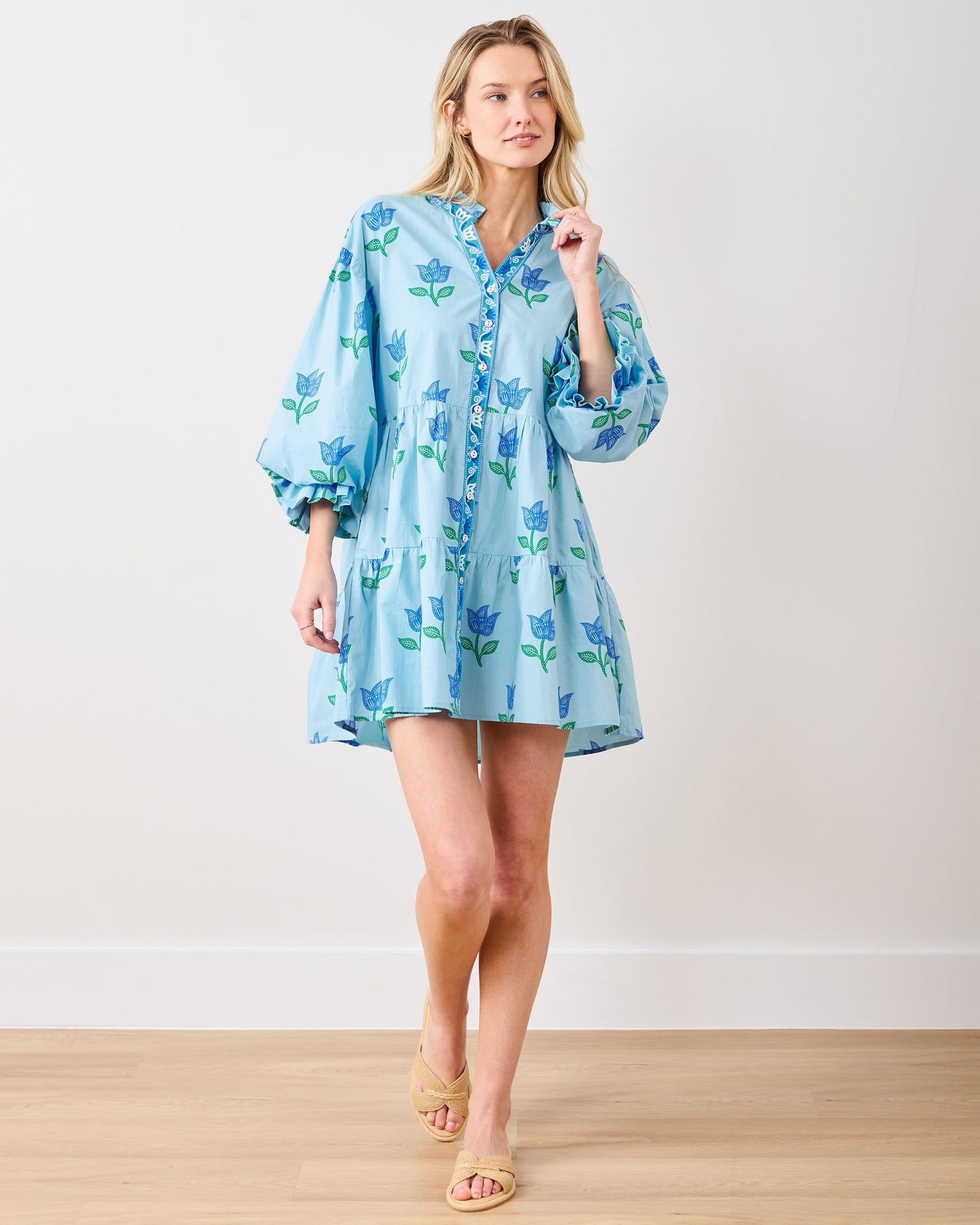 Rosalita Dress | Tulip Bloom - Oasis Sky