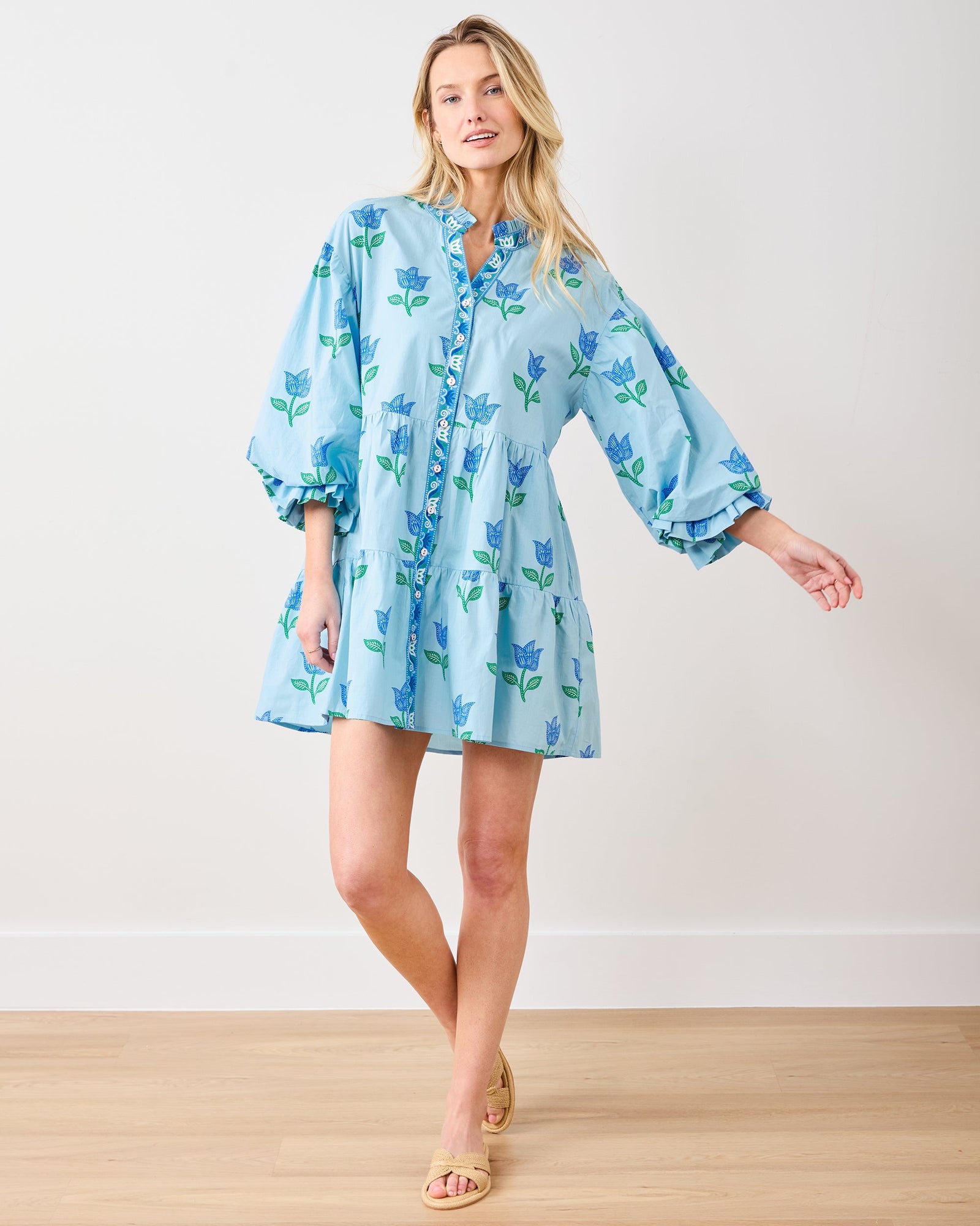 Rosalita Dress | Tulip Bloom - Oasis Sky