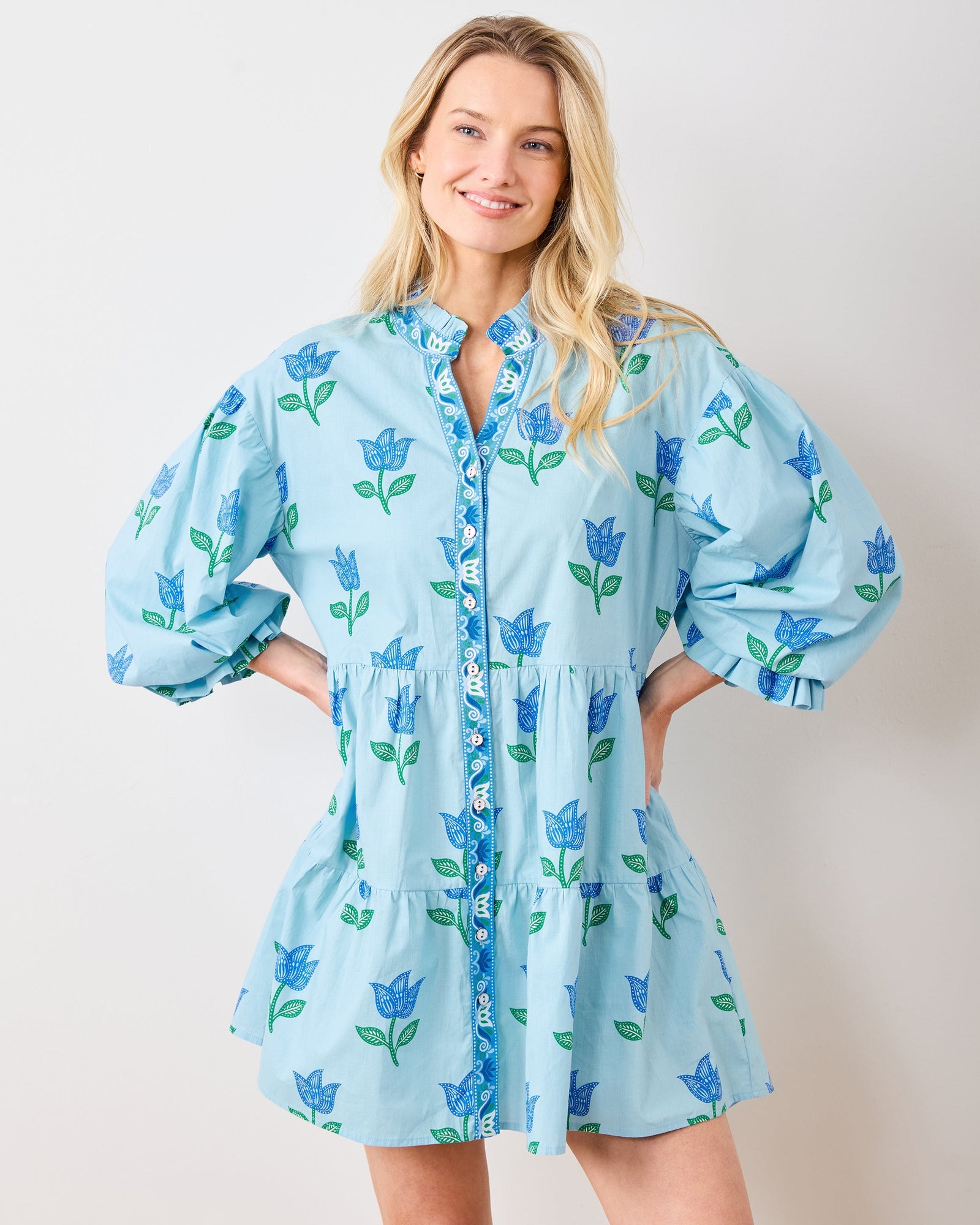Rosalita Dress | Tulip Bloom - Oasis Sky