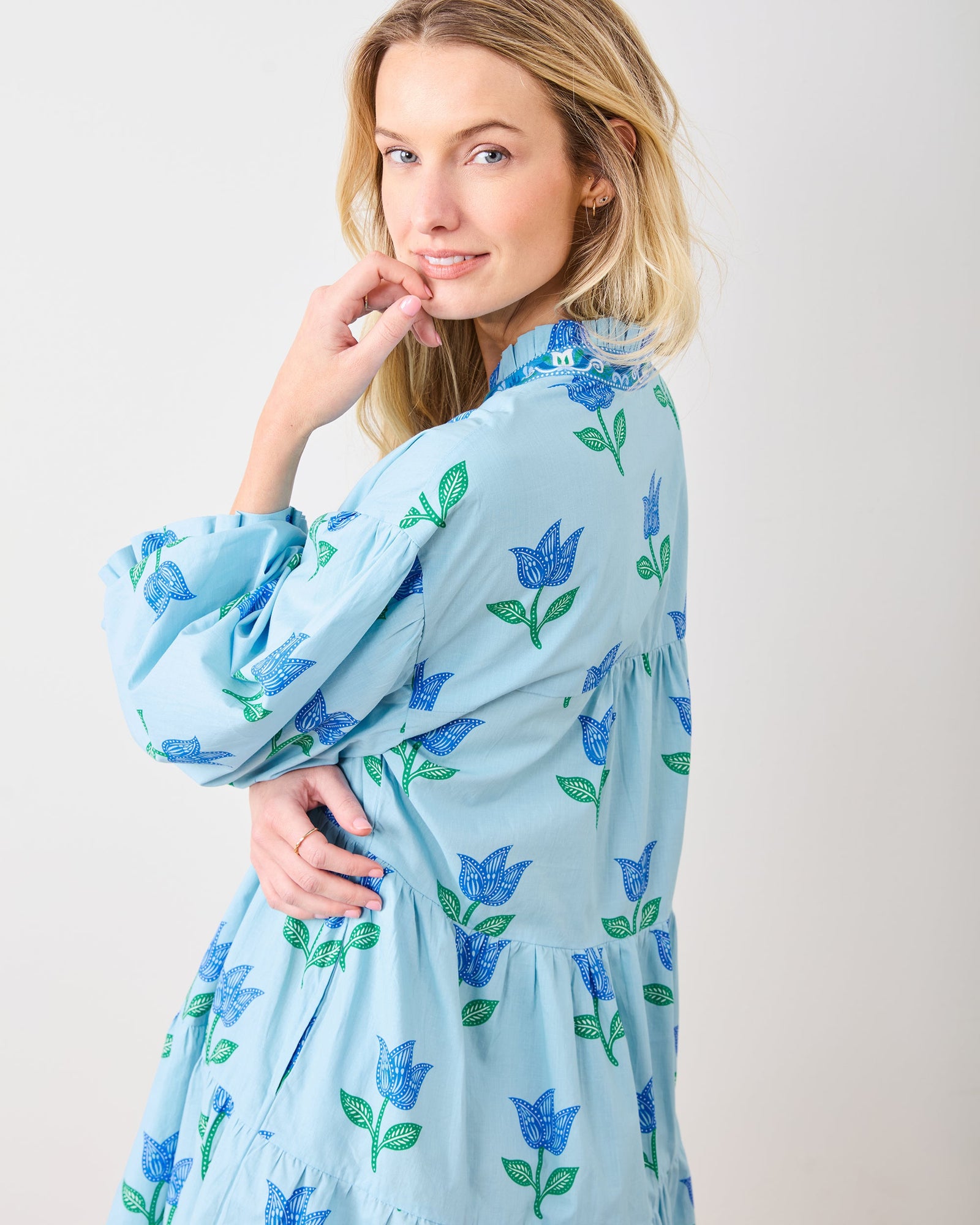 Rosalita Dress | Tulip Bloom - Oasis Sky