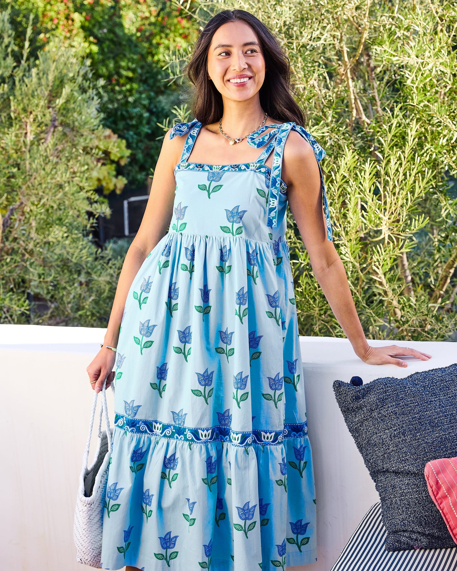 Way Around Dress | Tulip Bloom - Oasis Sky