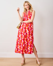 Underwater Mosaic - Ocean View Long Tunic Dress - Pink Crush - Printfresh