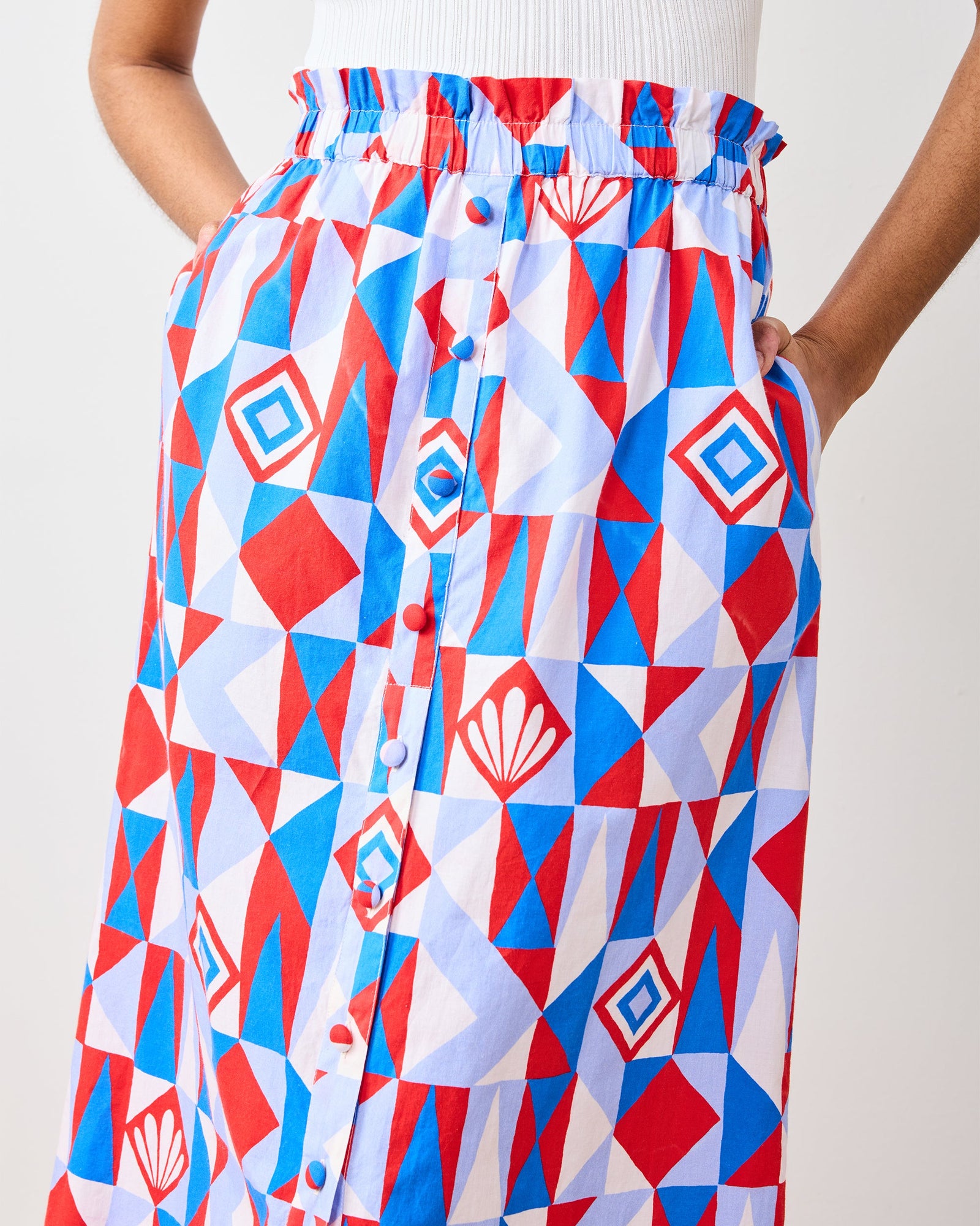 Underwater Mosaic - Escape Skirt - Retro Red - Printfresh