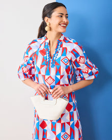 Underwater Mosaic - Isabella Dress - Retro Red - Printfresh