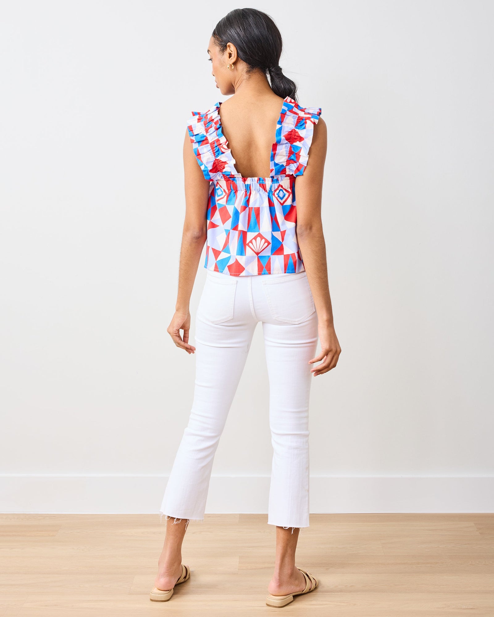 Underwater Mosaic - Maya Top | Retro Red