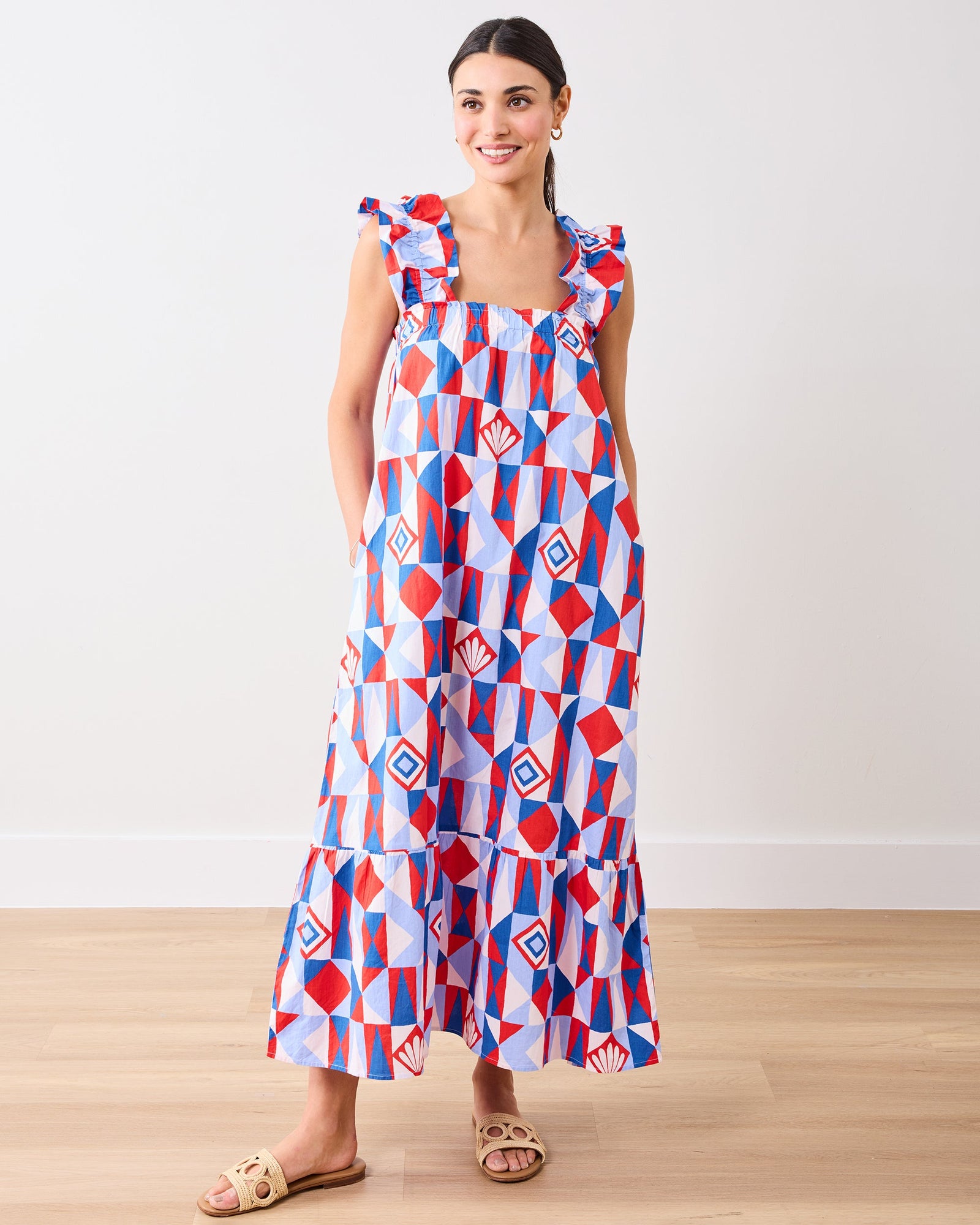 Underwater Mosaic - Serenity Dress | Retro Red