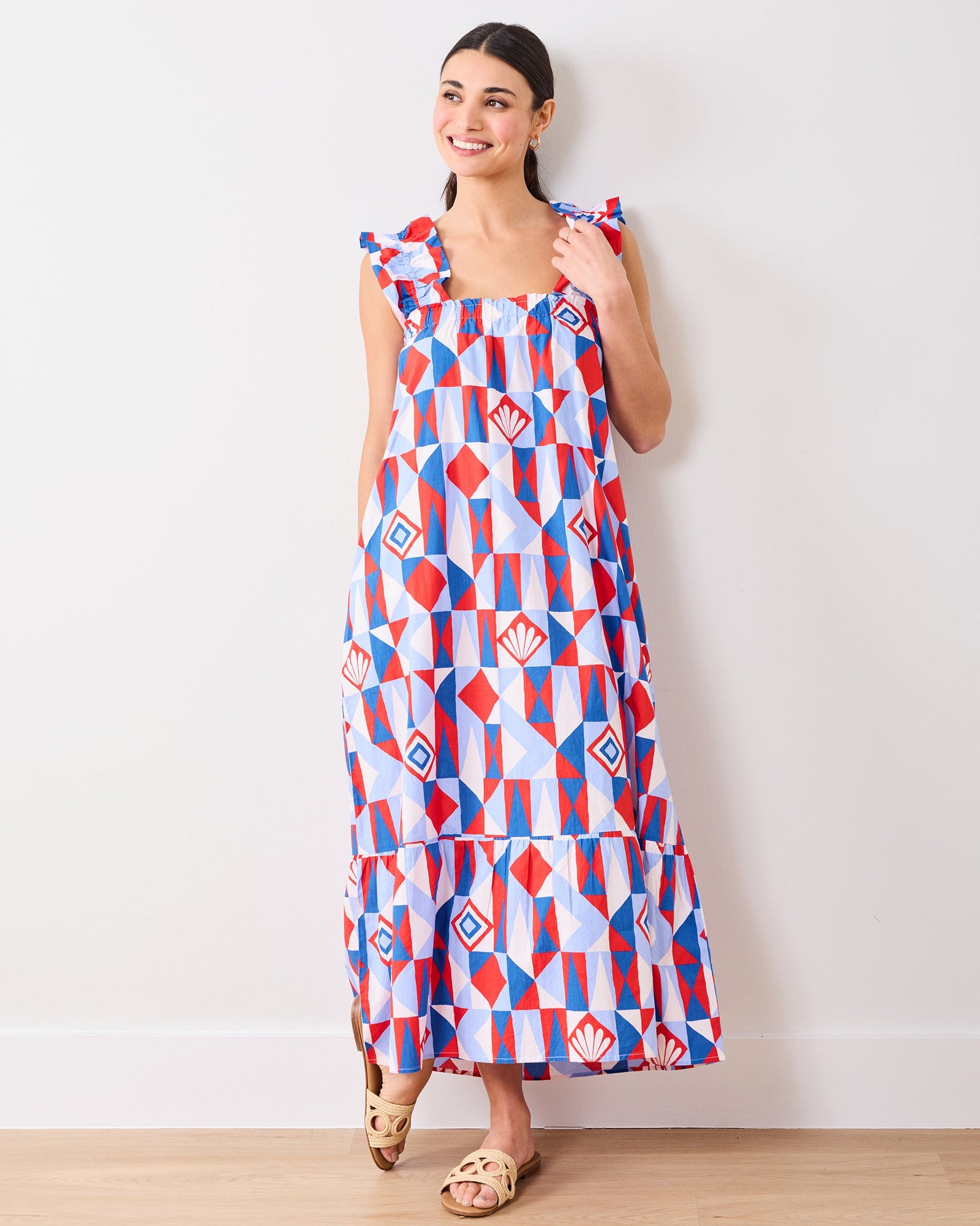 Underwater Mosaic - Serenity Dress | Retro Red