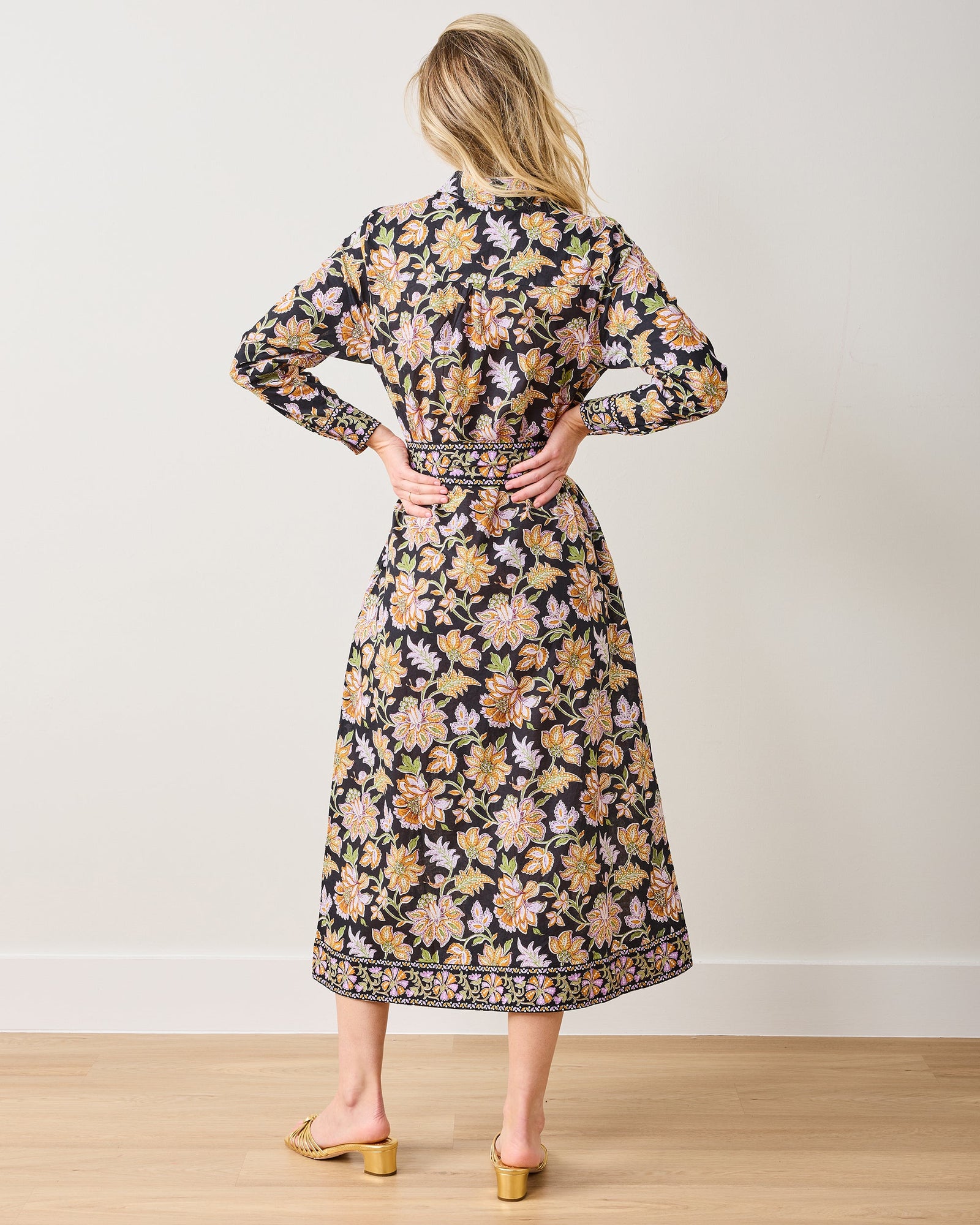 Monaco Dress | Gardenscape - Jet Black