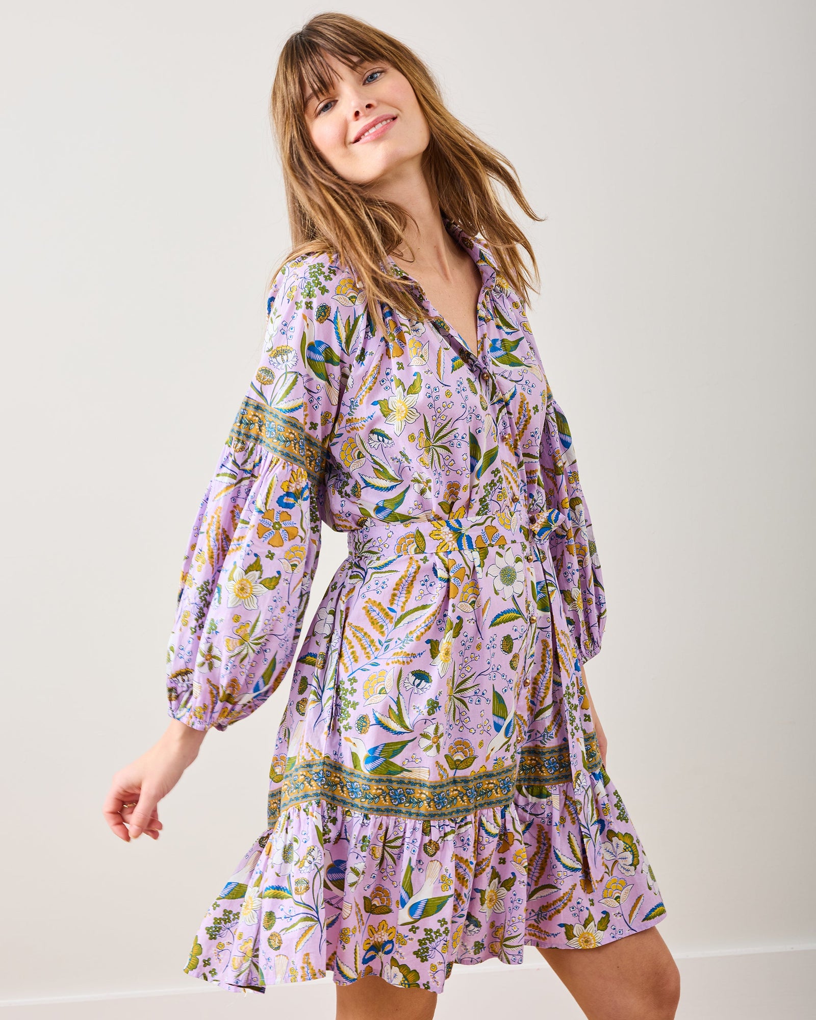 Claudia Dress | Painters Garden - Lavender
