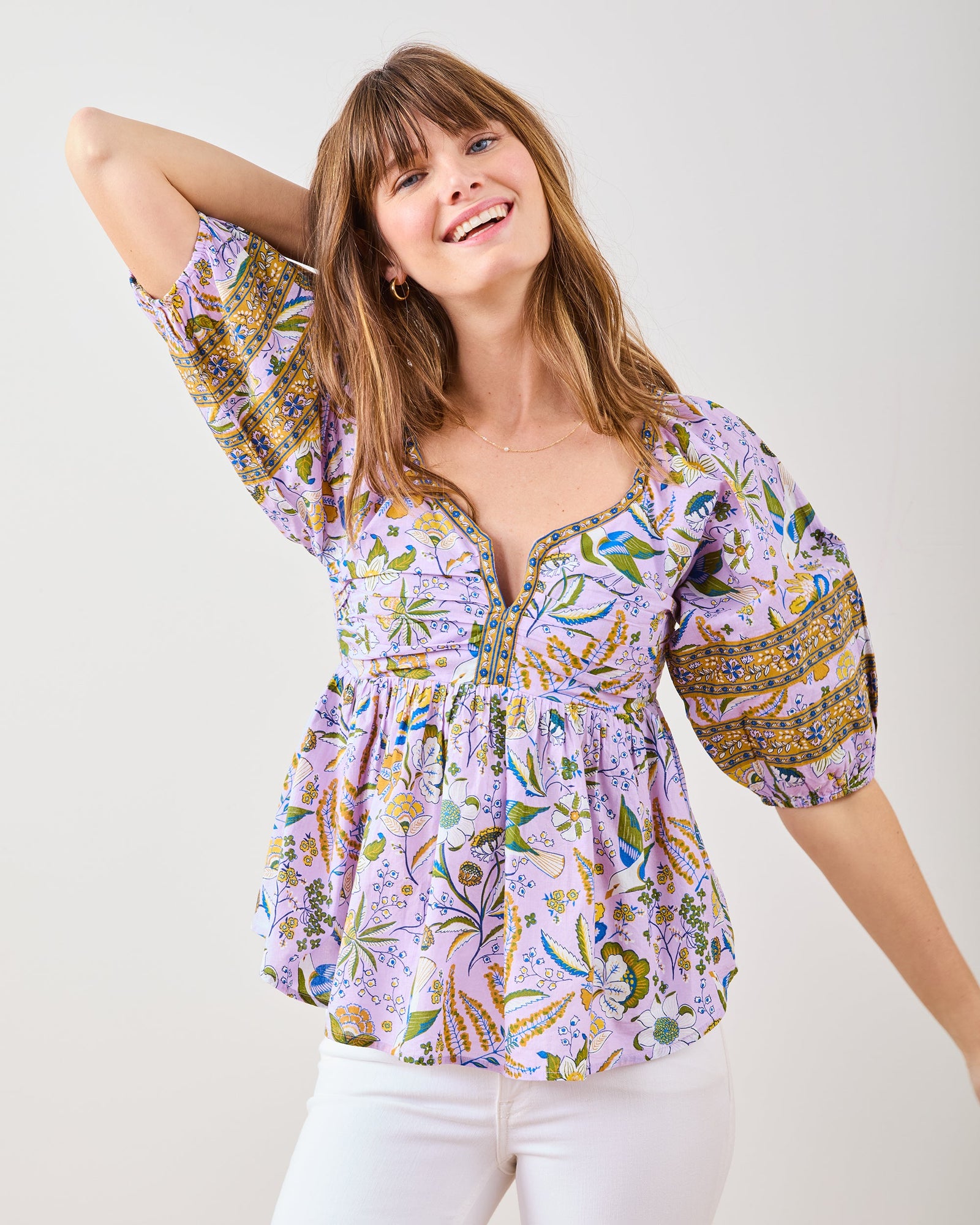 Jasmine Blouse | Painters Garden - Lavender