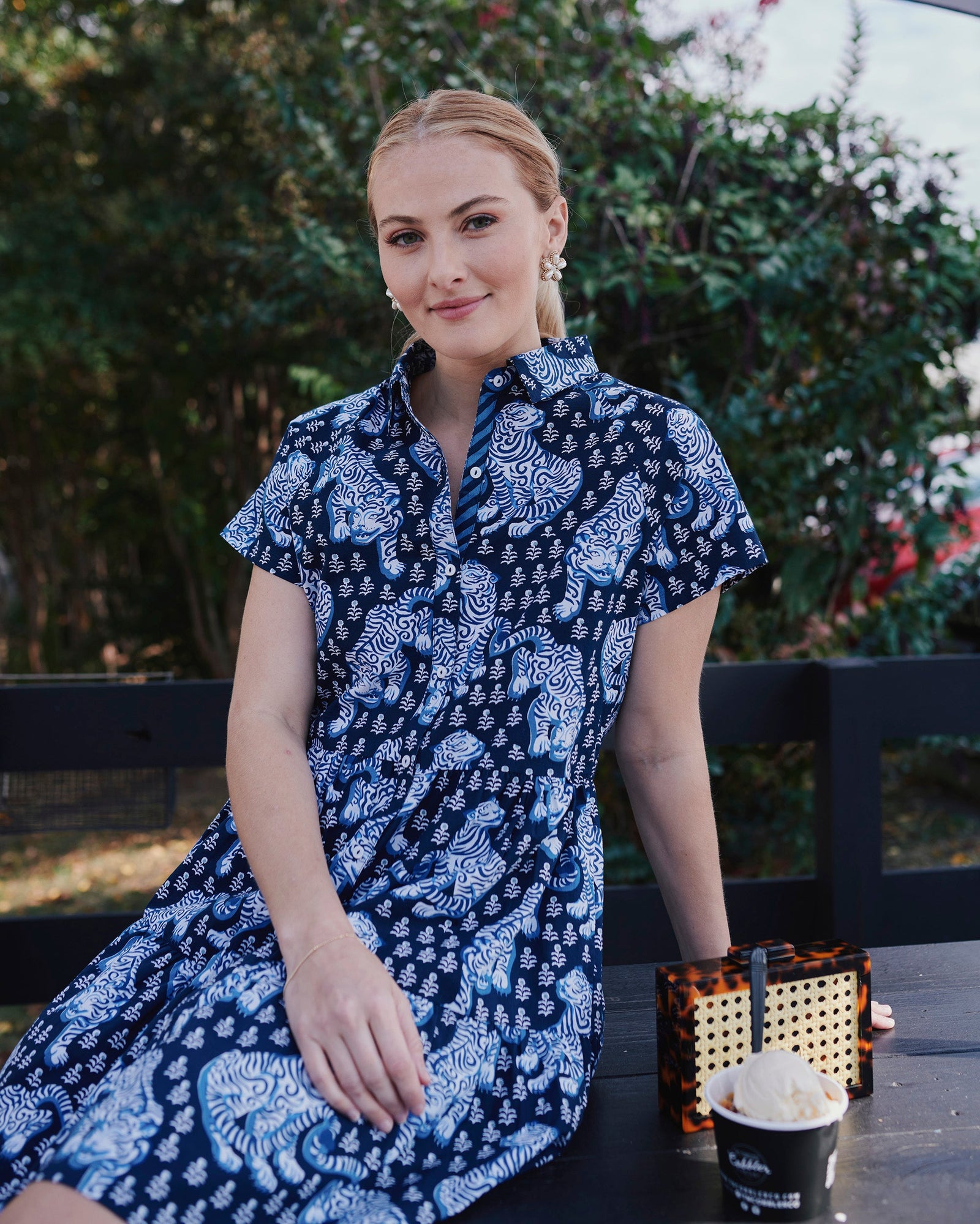 Easy Elegance Dress | Tiger Queen - Navy