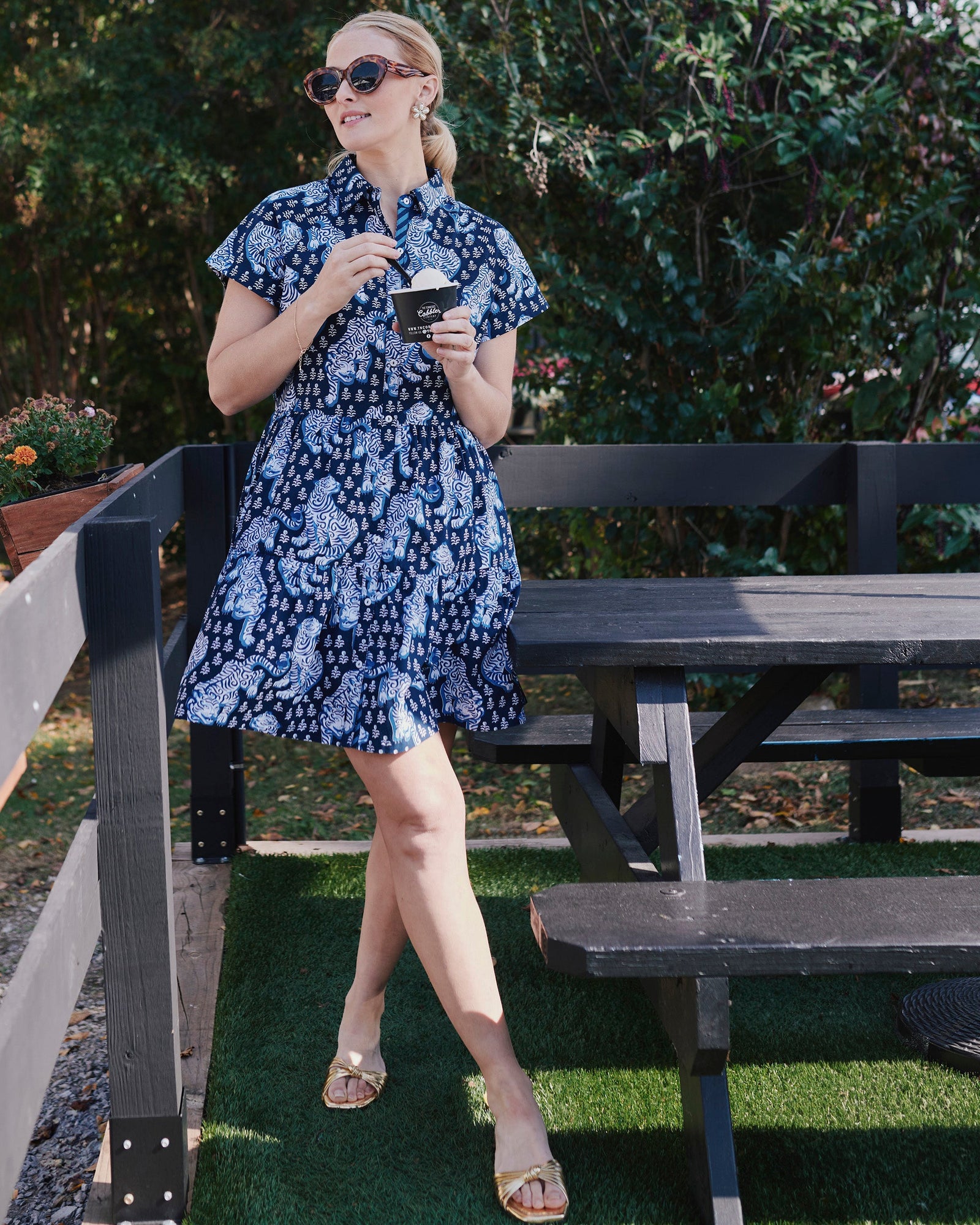 Easy Elegance Dress | Tiger Queen - Navy