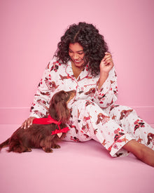 Dachshund Date - Long PJ Set - Cloud - Printfresh