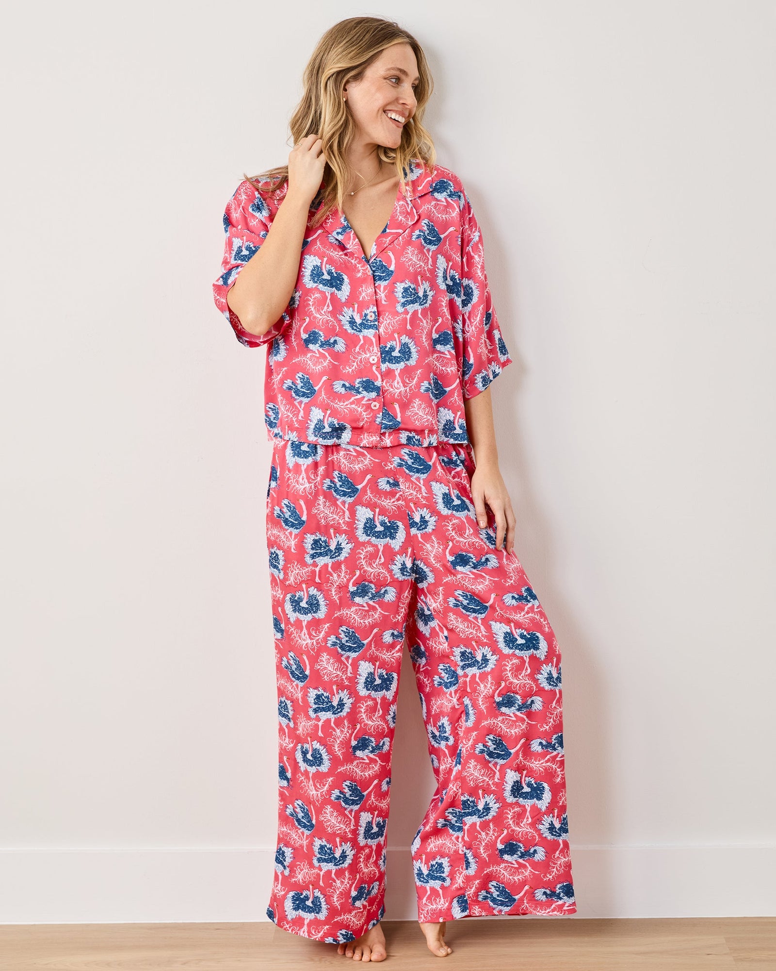 Ostrich Dance - Eco Satin Wildest Dreams Set - Fancy Pink - Printfresh