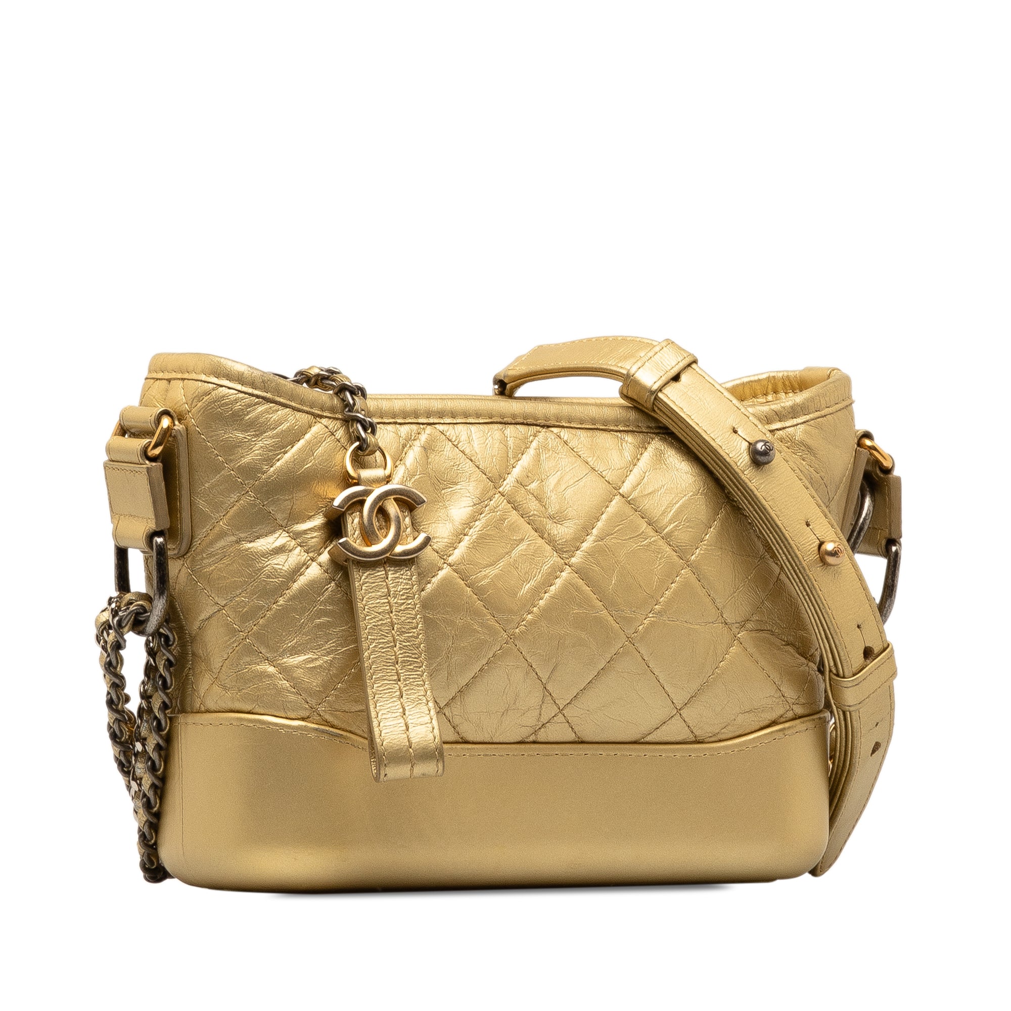 Chanel | Pre-Owned Small Metallic Lambskin Gabrielle Crossbody | Gold