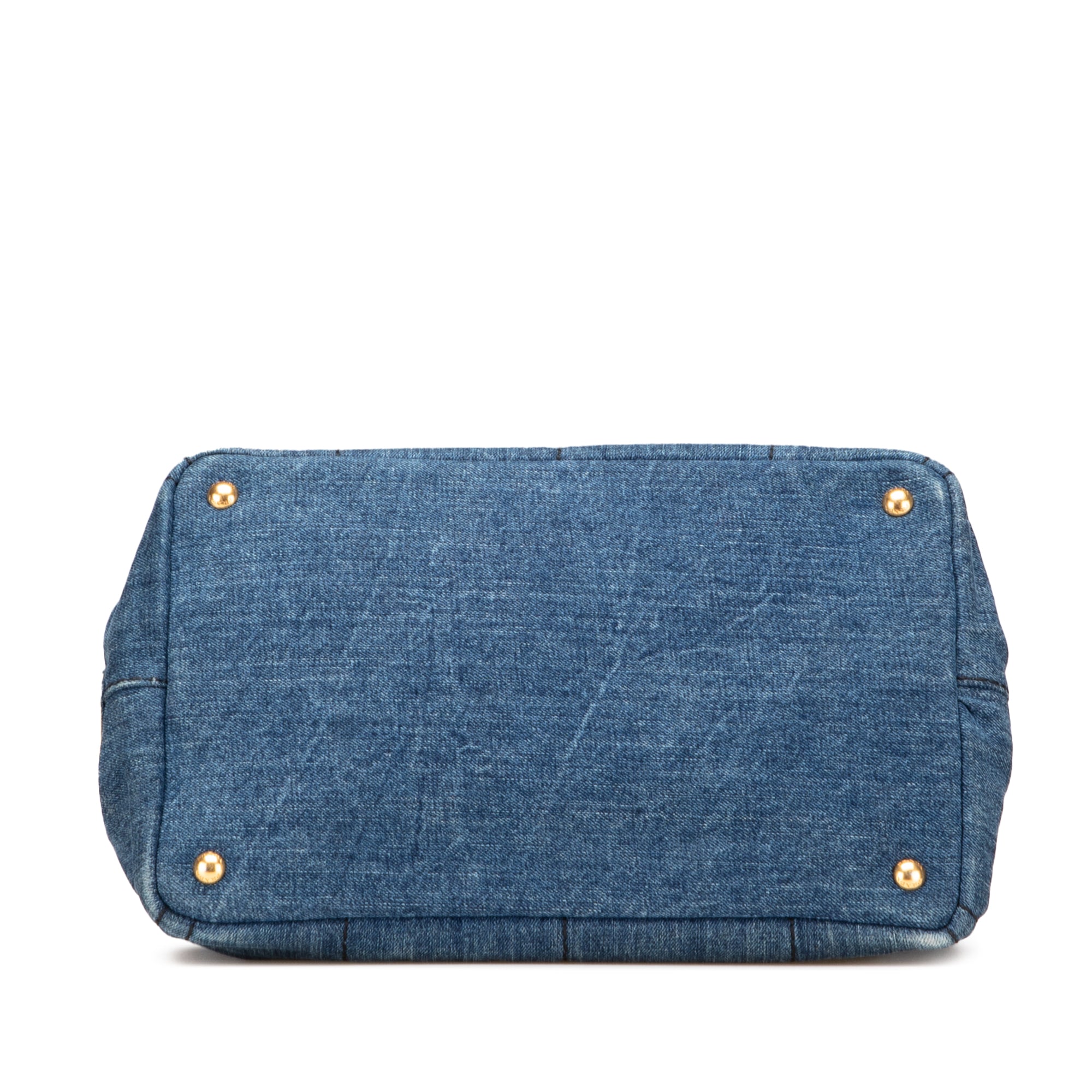 Prada | Pre-Owned Denim Canapa Logo Satchel | Blue/Denim