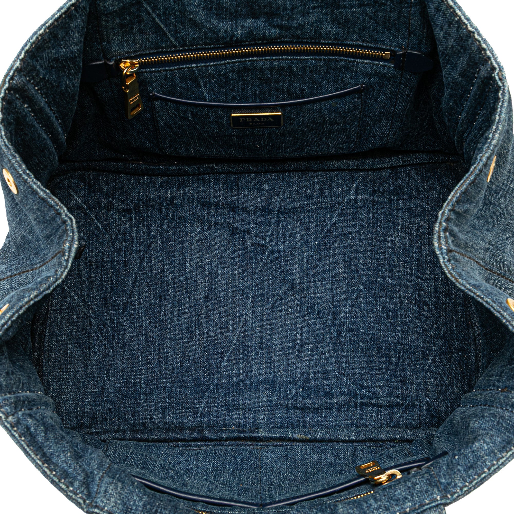 Prada | Pre-Owned Denim Canapa Logo Satchel | Blue/Denim