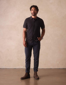 Men | Robles Knit Jacquard Button Up | Charcoal