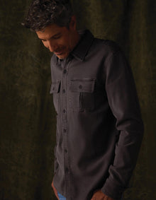 Men | Comfort Terry Shirt Jacket | Steel