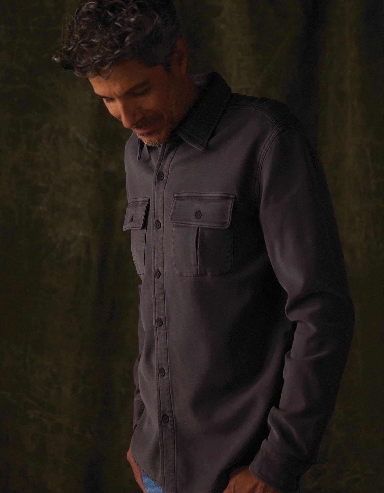 Men | Comfort Terry Shirt Jacket | Steel