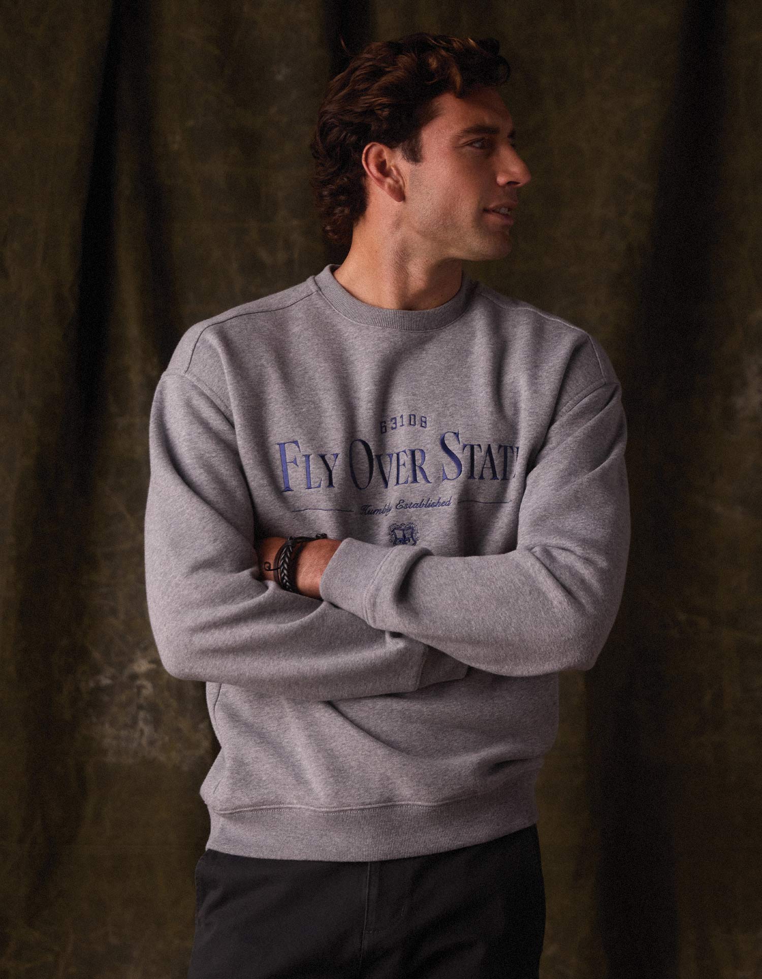 Men | Normal Fleece Graphic Pullover | Heather Grey