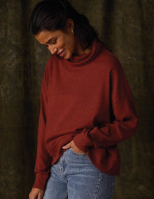 Women | Puremeso Funnel Neck Pullover | Terracotta