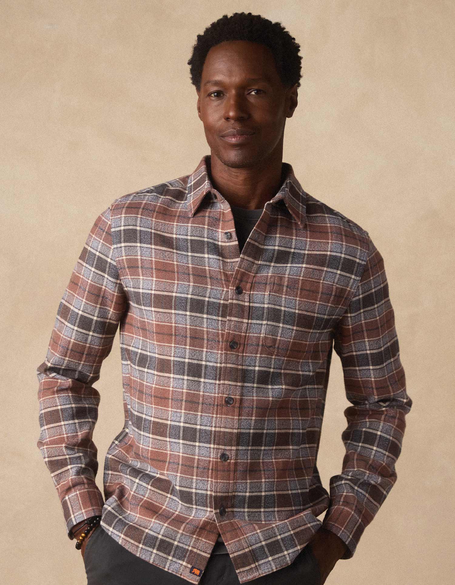 Men | Louis Heavyweight Flannel Overshirt | Spiced Brandy